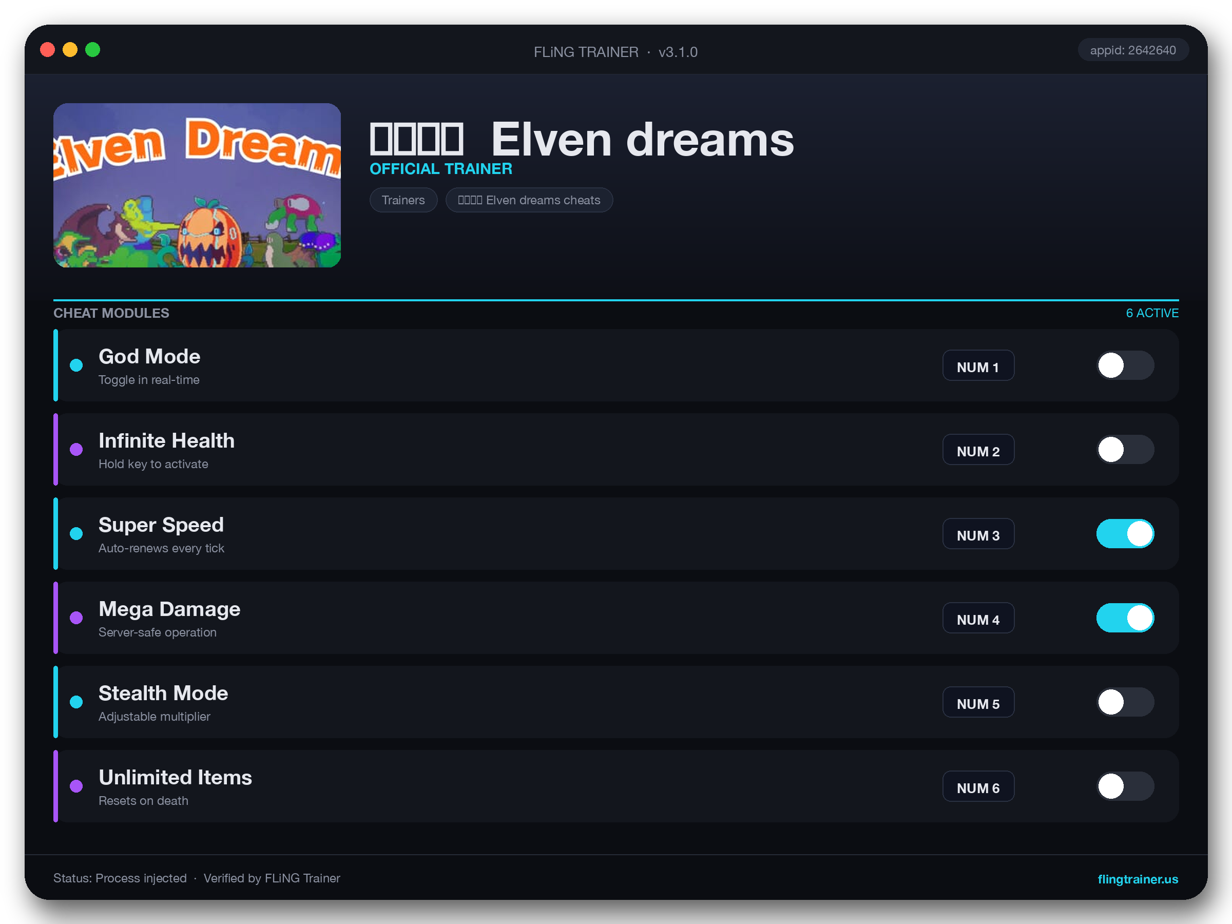 精灵幻境  Elven dreams Trainer interface