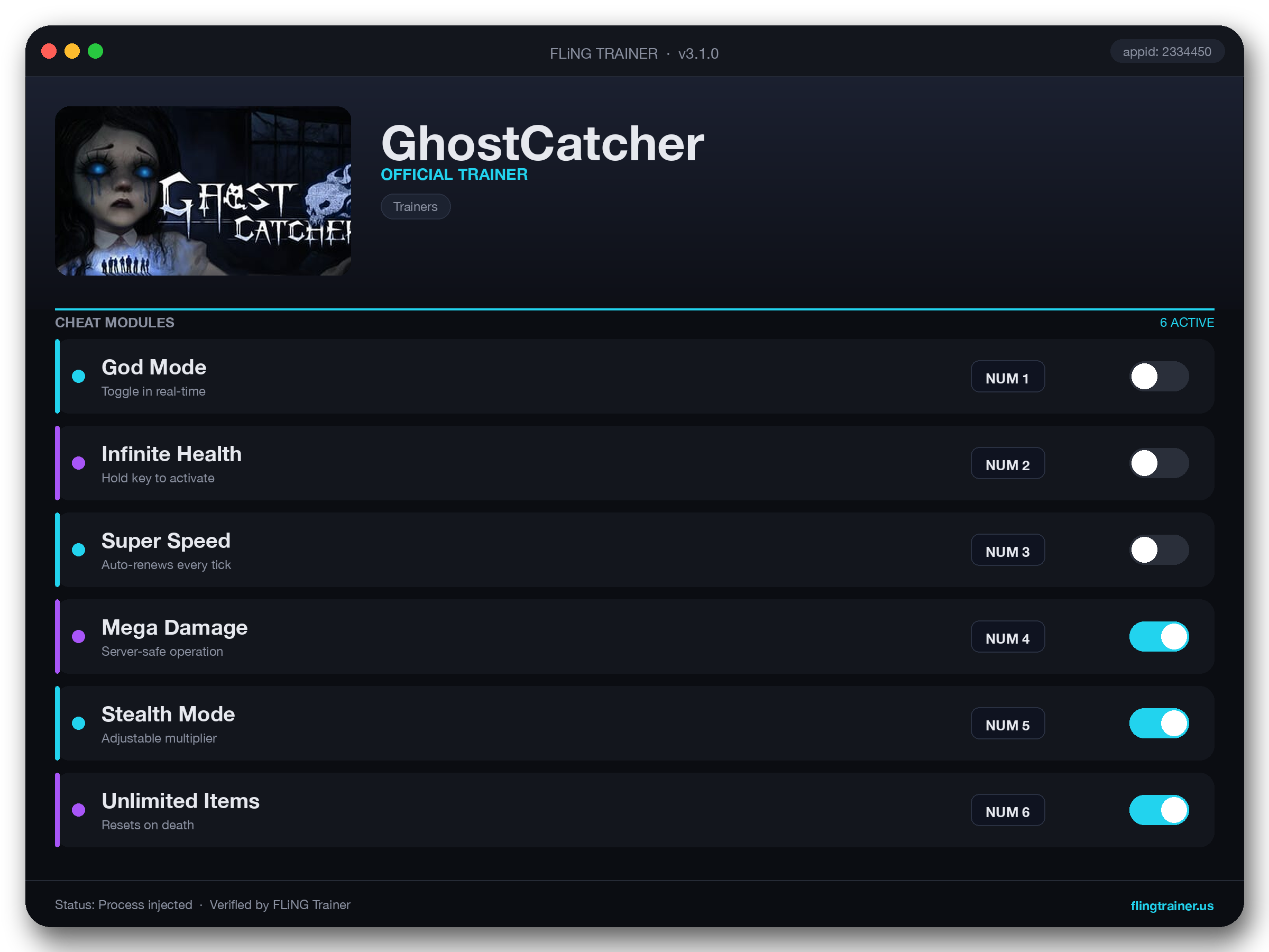 GhostCatcher Trainer interface