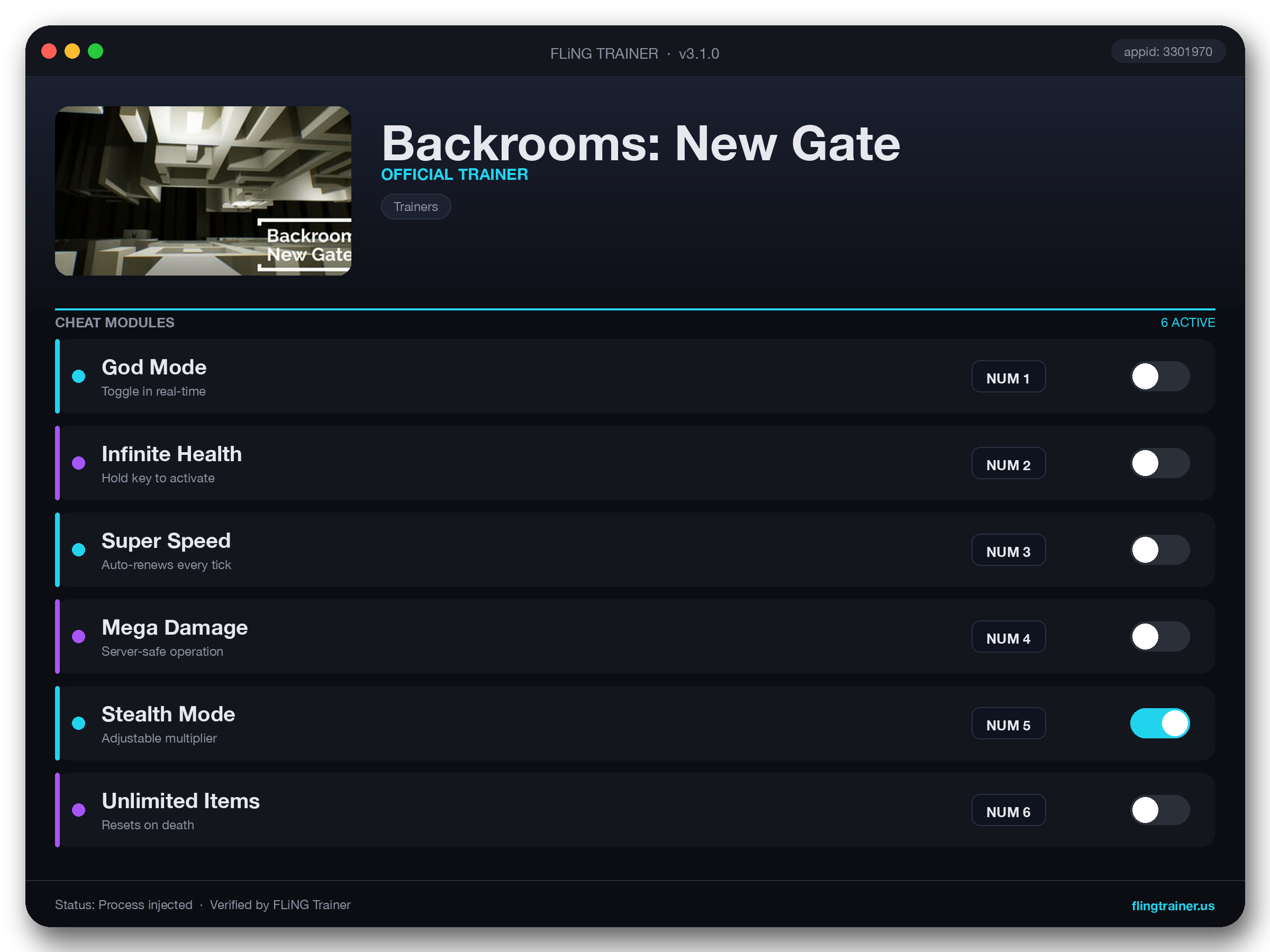 Backrooms: New Gate Trainer interface