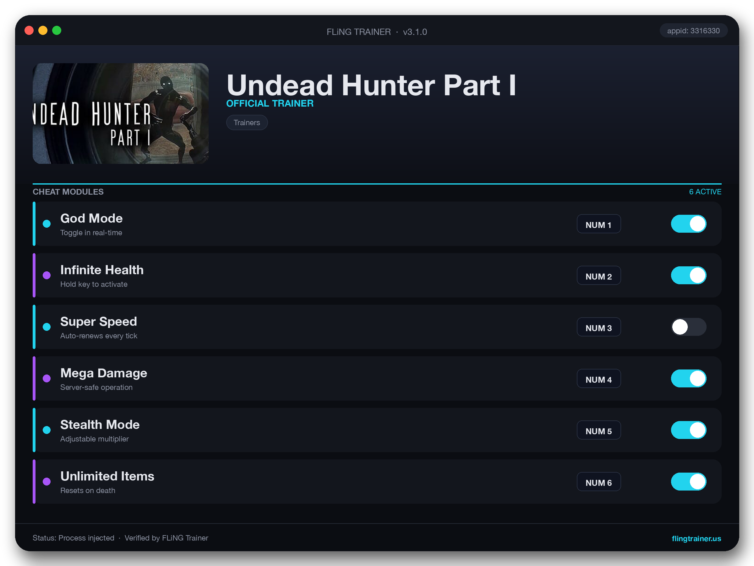Undead Hunter Part I Trainer interface