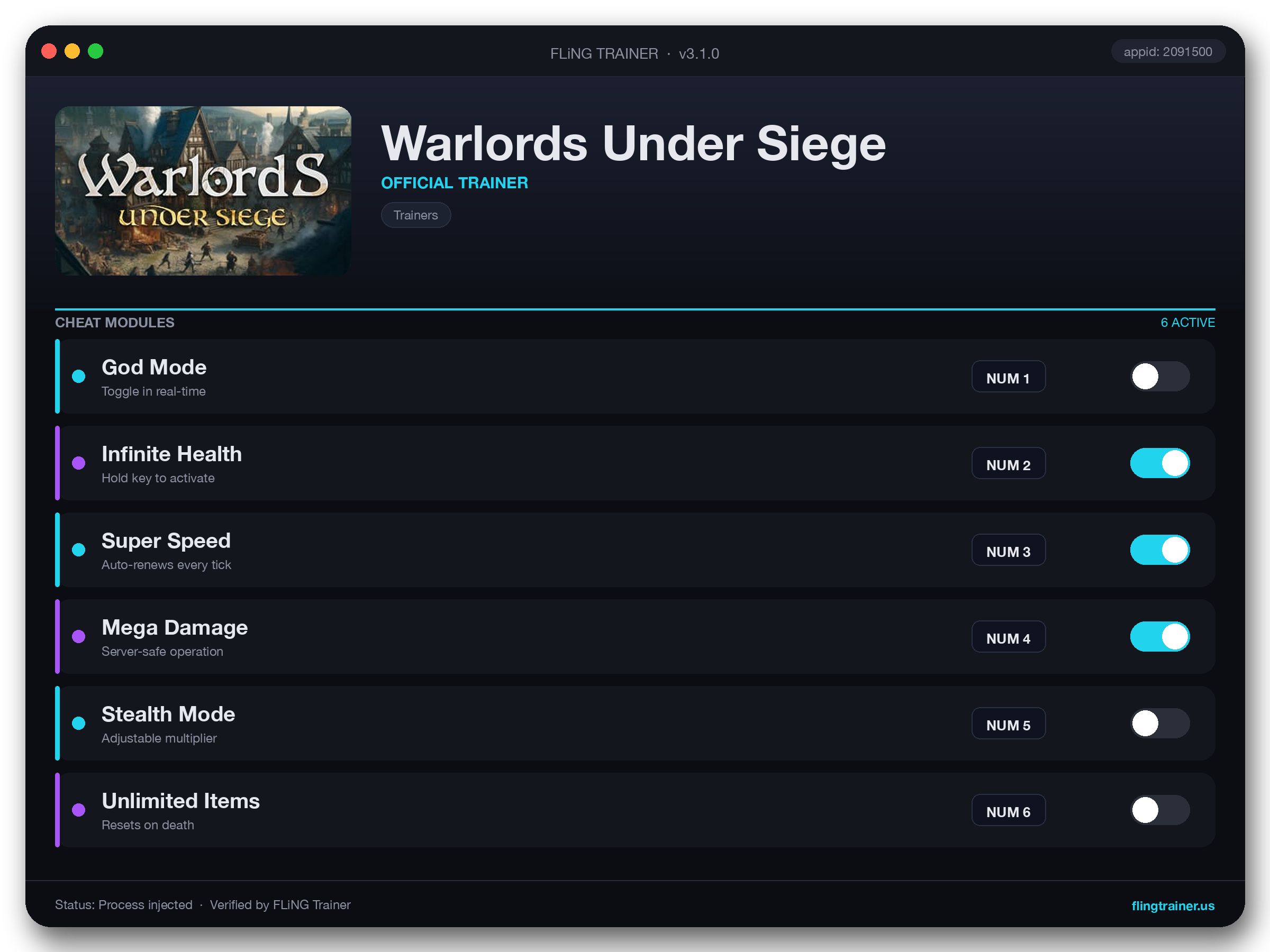 Warlords Under Siege Trainer interface