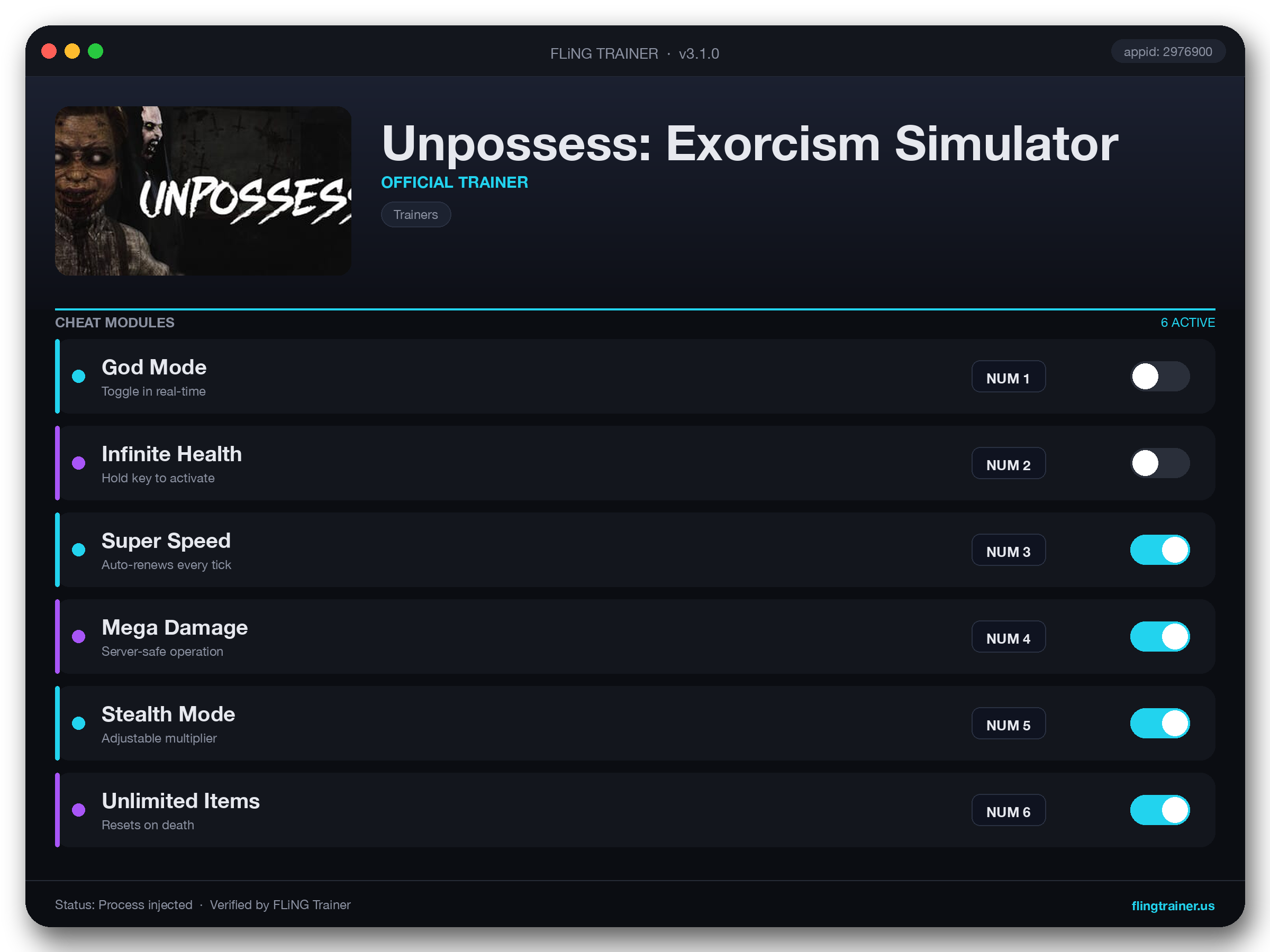 Unpossess: Exorcism Simulator Trainer interface
