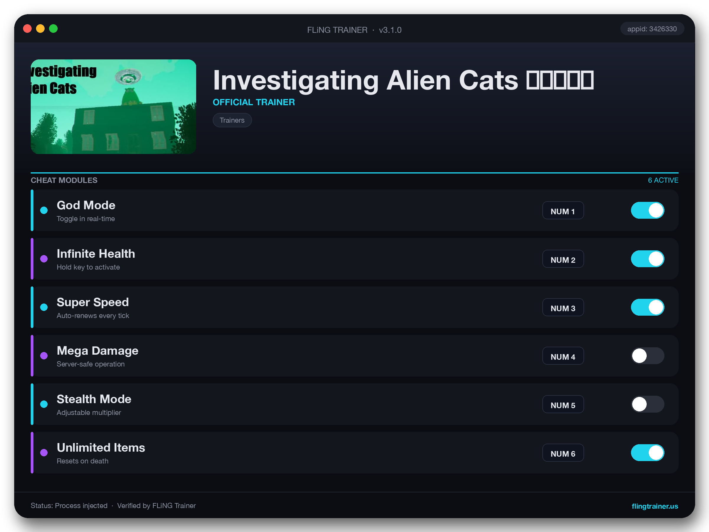 Investigating Alien Cats 调查外星猫 Trainer interface