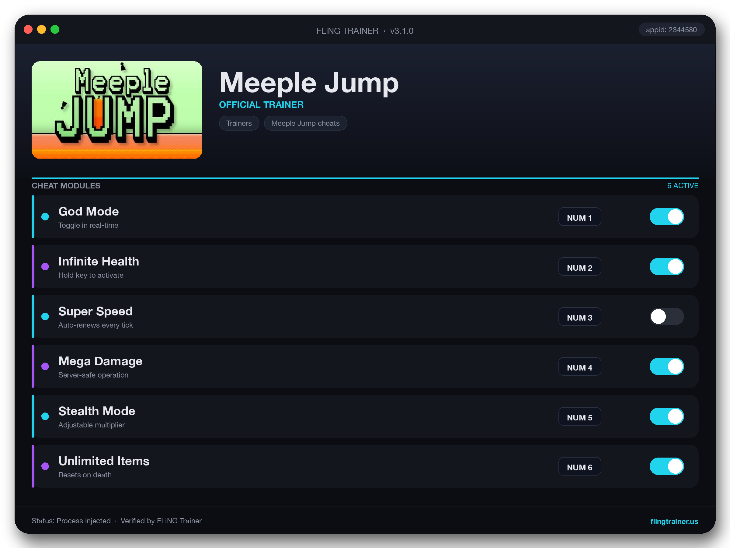 Meeple Jump Trainer interface