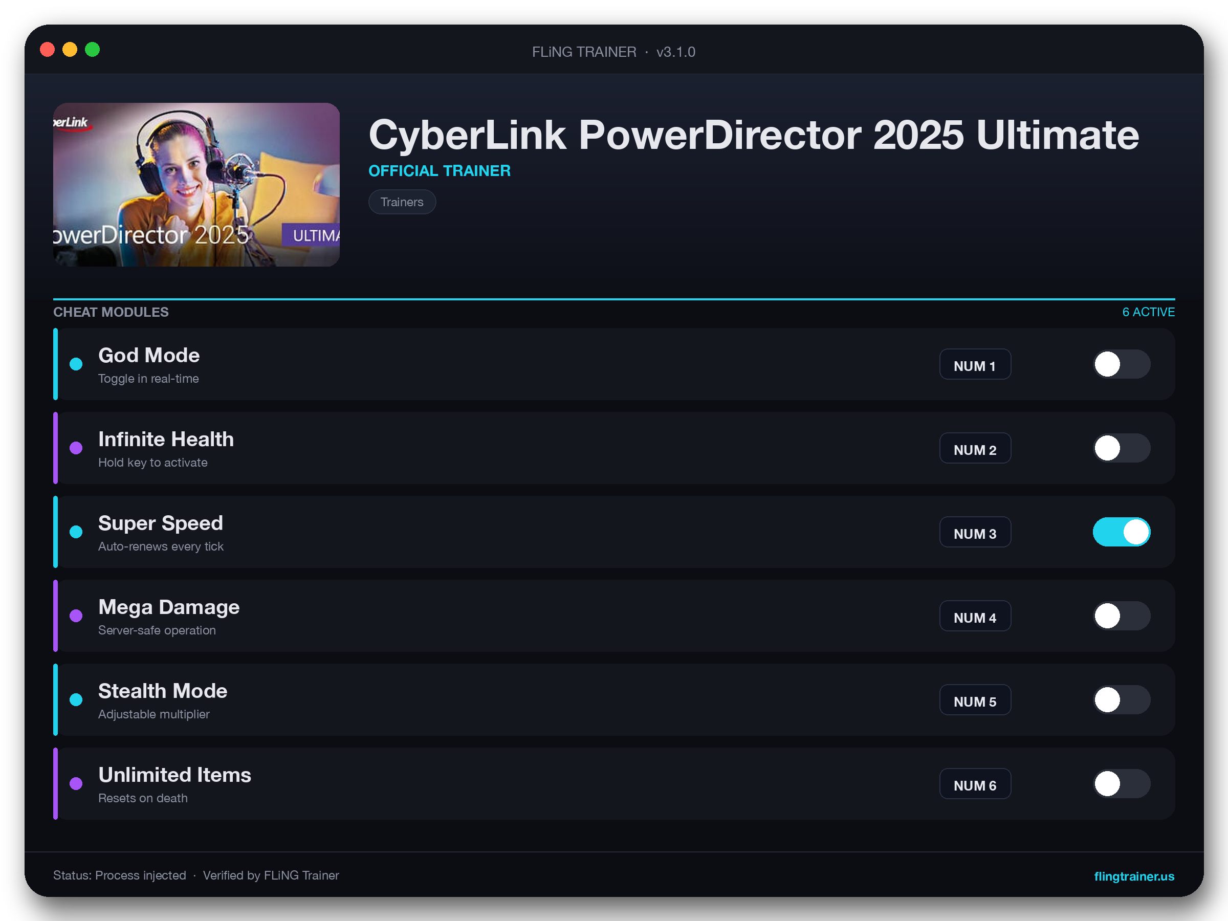 CyberLink PowerDirector 2025 Ultimate Trainer interface