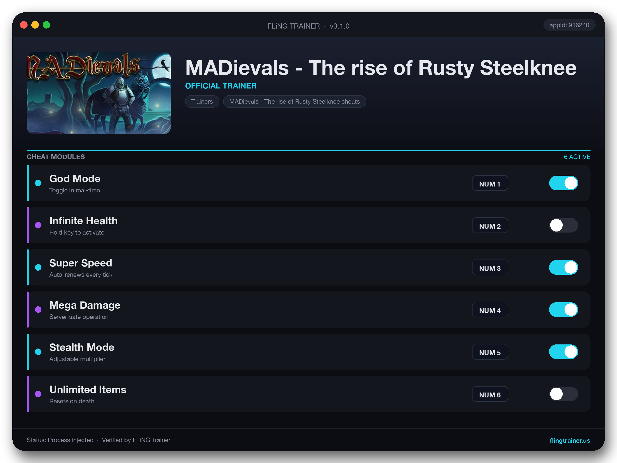 MADievals - The rise of Rusty Steelknee Trainer interface
