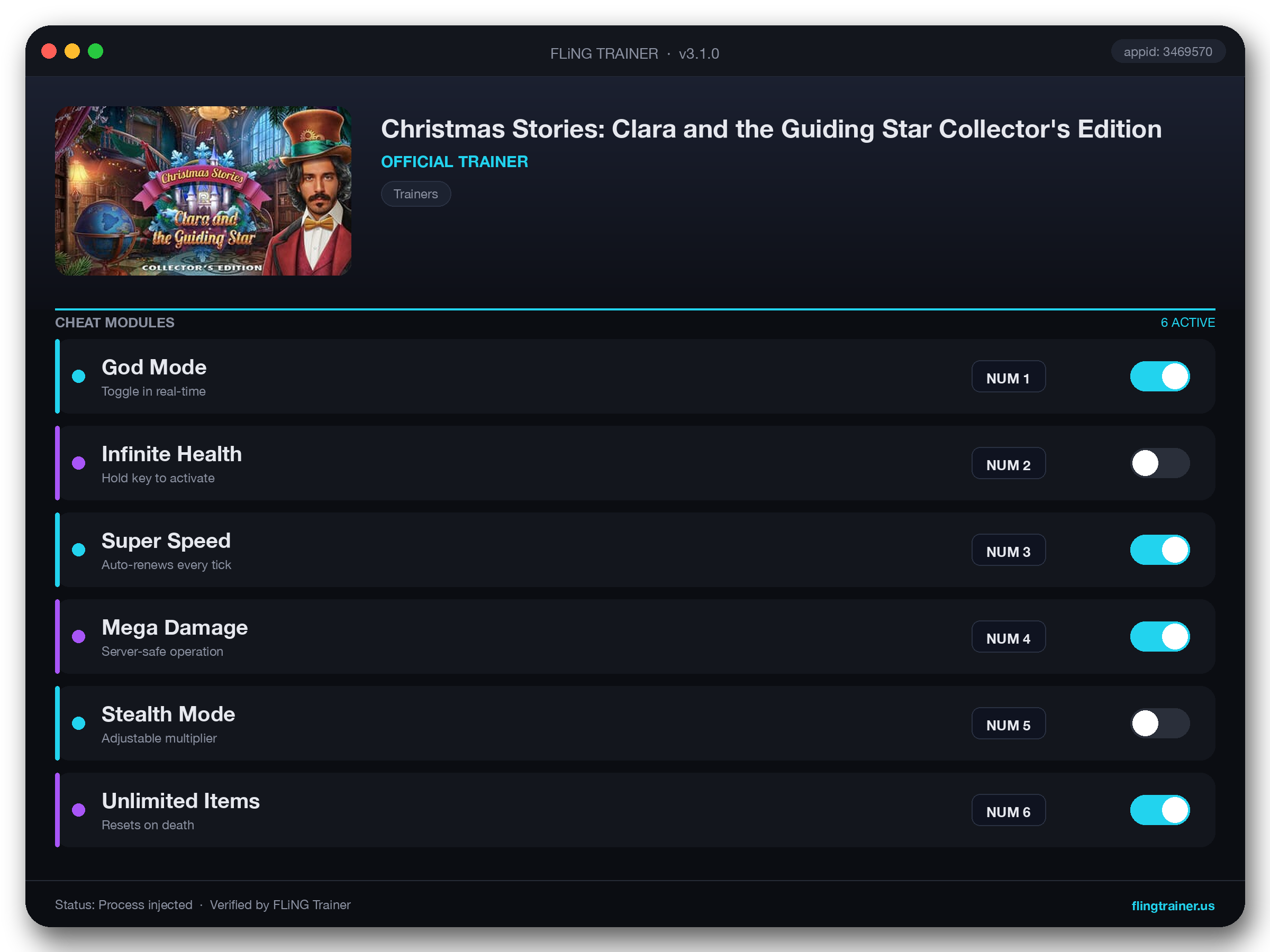 Christmas Stories: Clara and the Guiding Star Collector's Edition Trainer interface