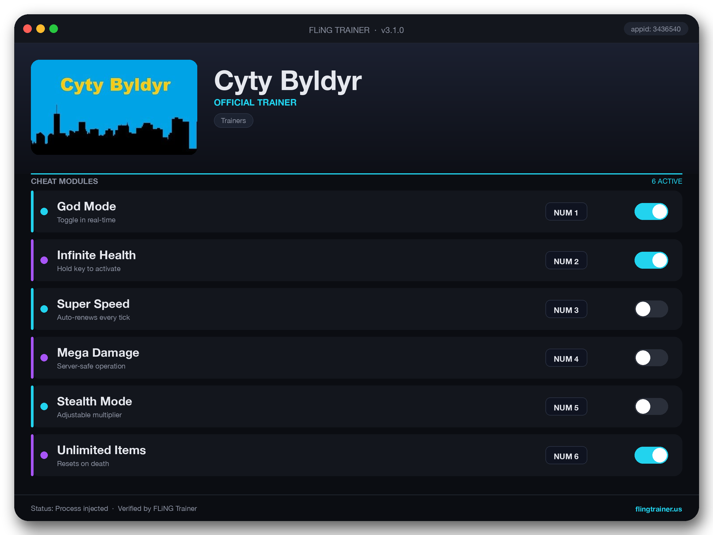 Cyty Byldyr Trainer interface