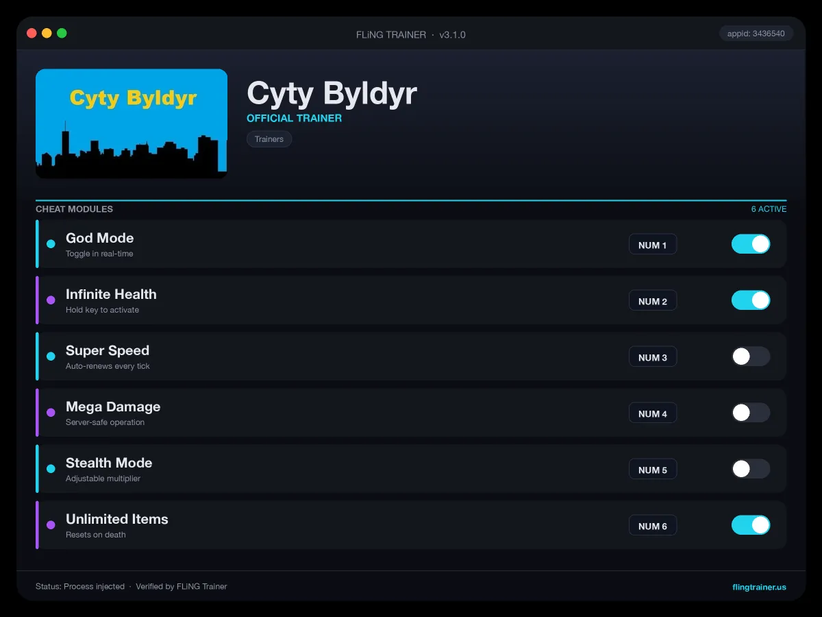 Cyty Byldyr Trainer interface
