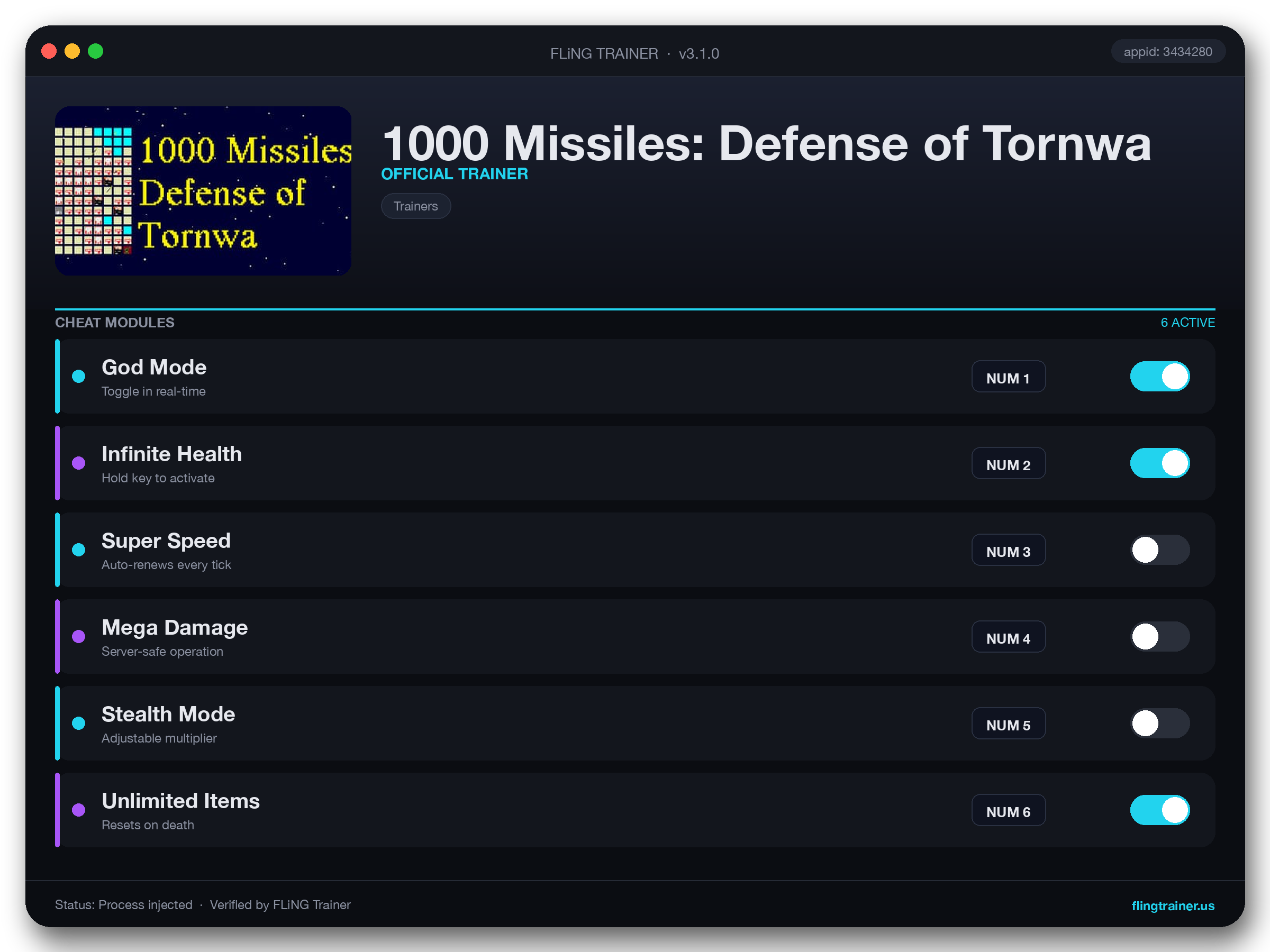 1000 Missiles: Defense of Tornwa Trainer interface