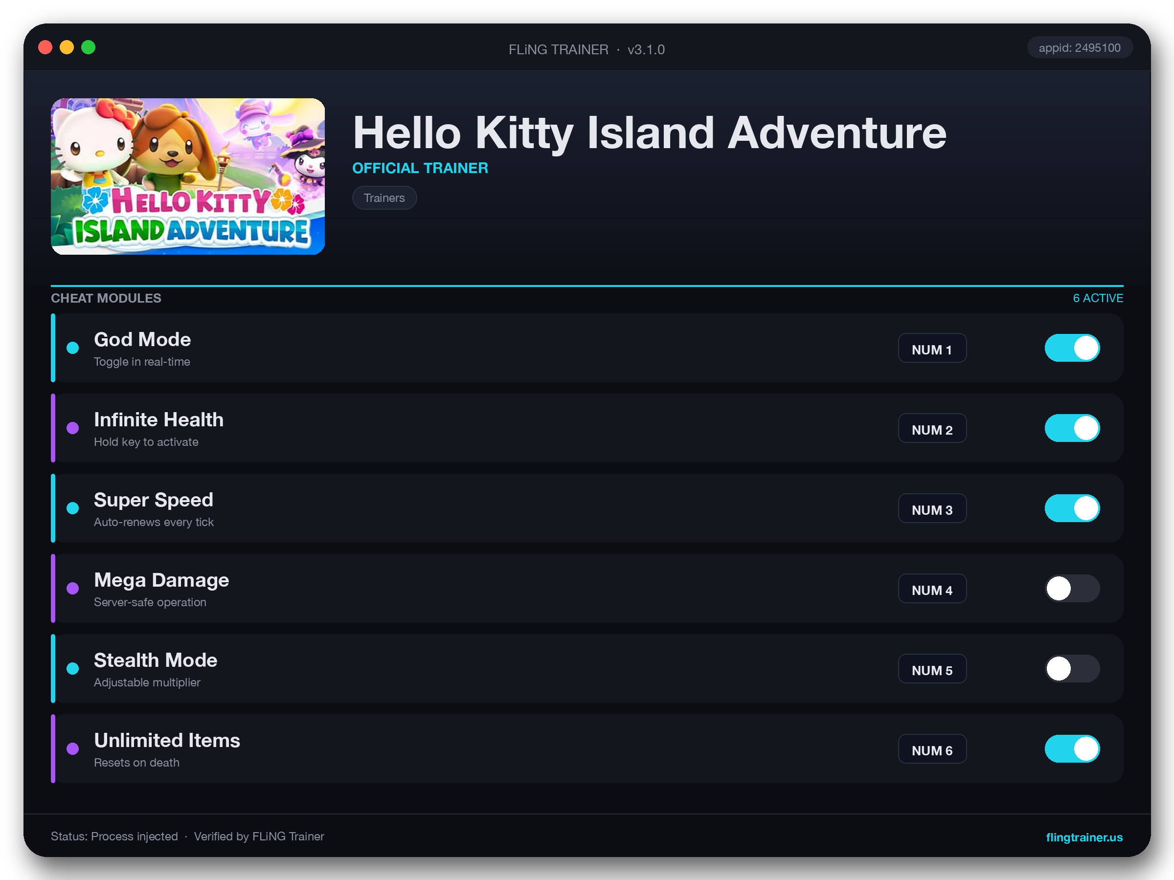 Hello Kitty Island Adventure Trainer interface