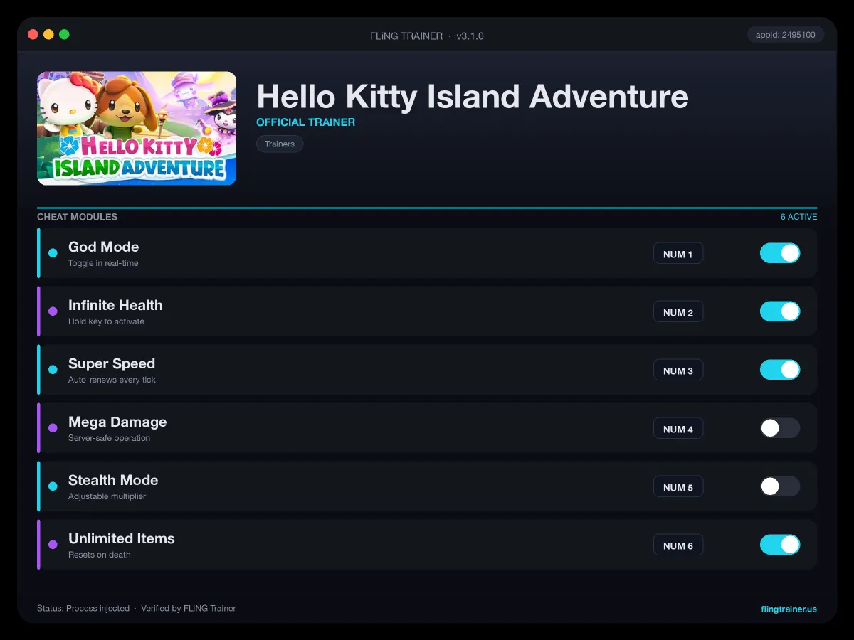 Hello Kitty Island Adventure Trainer interface
