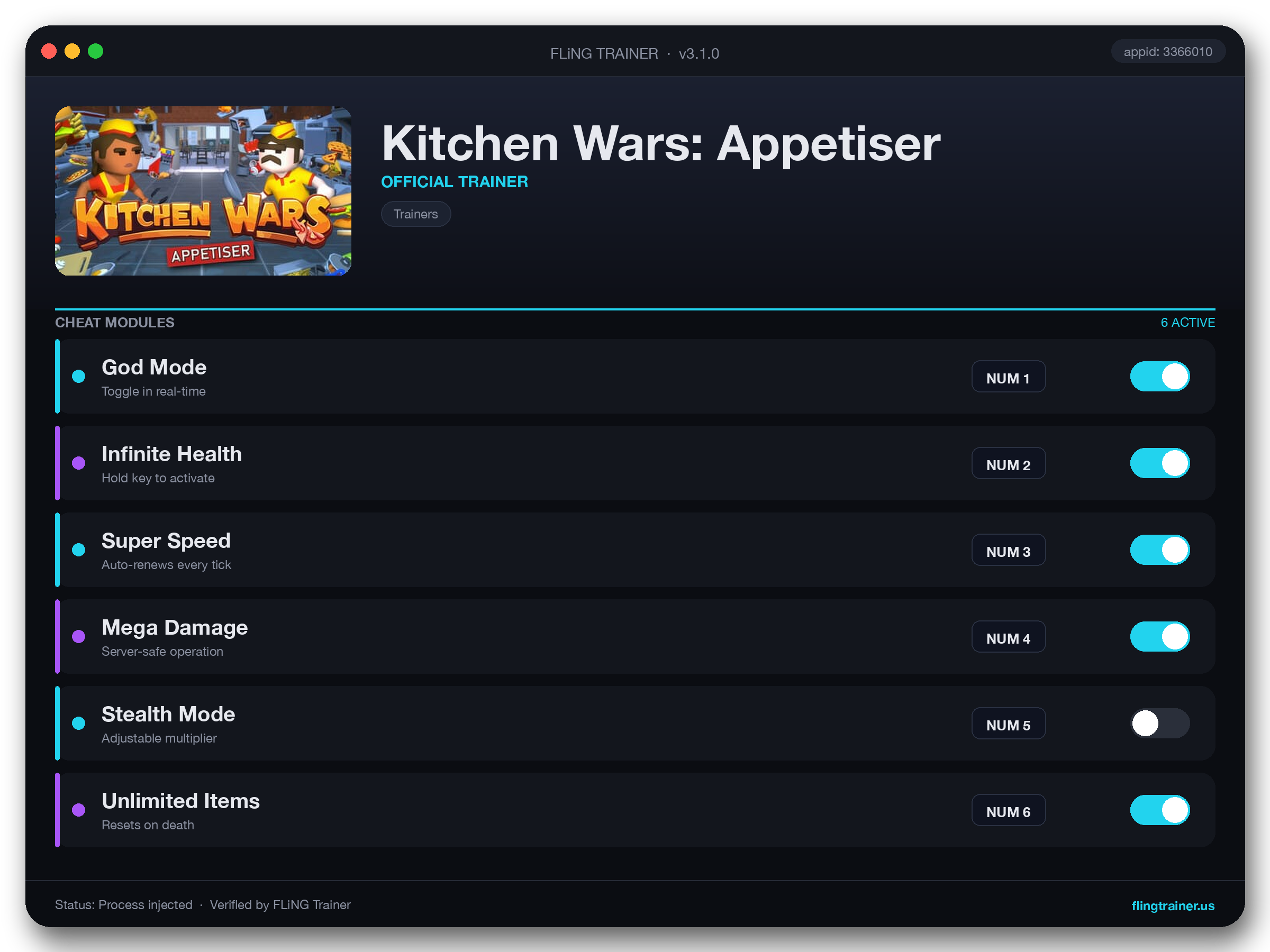 Kitchen Wars: Appetiser Trainer interface