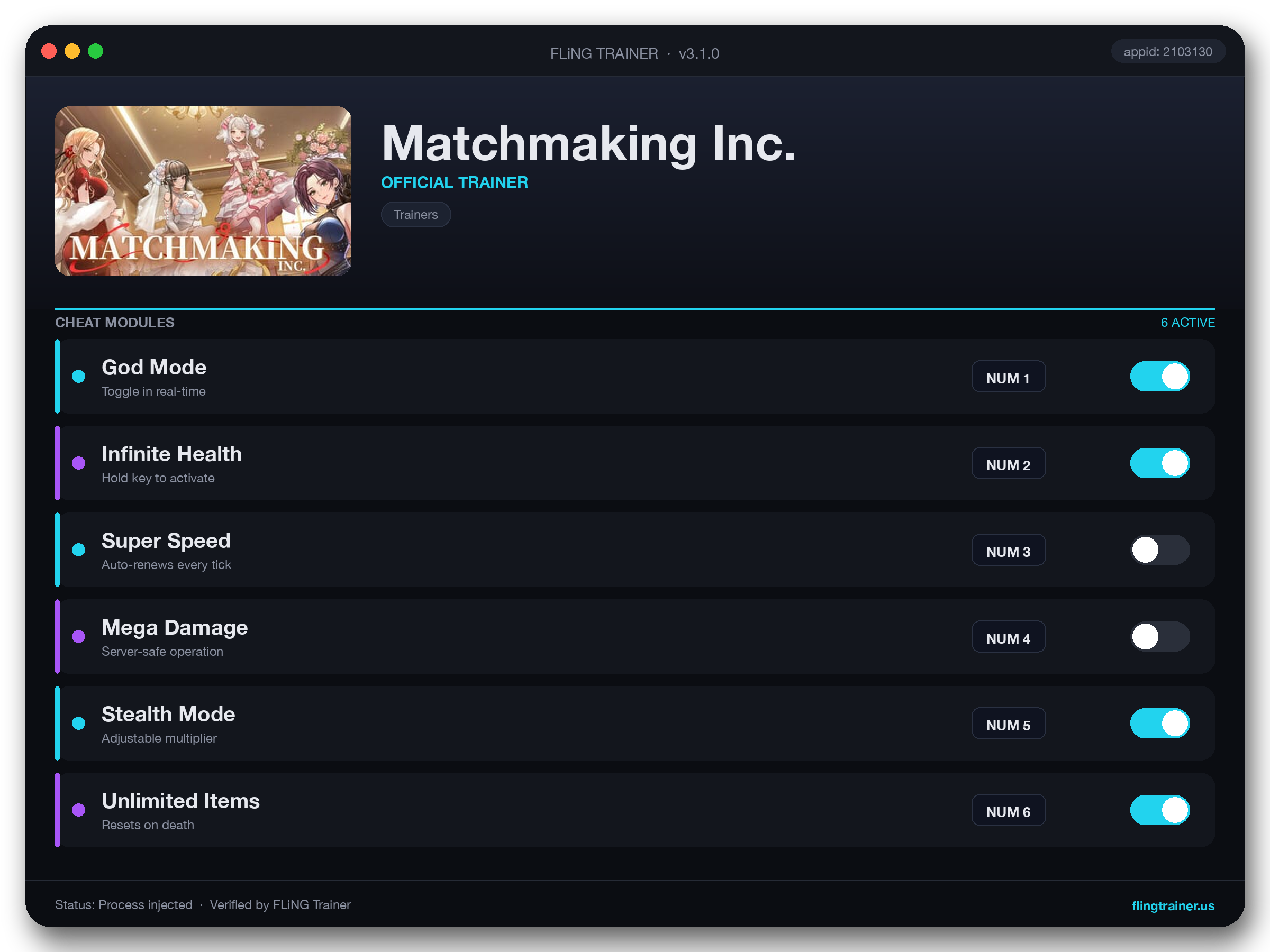 Matchmaking Inc. Trainer interface