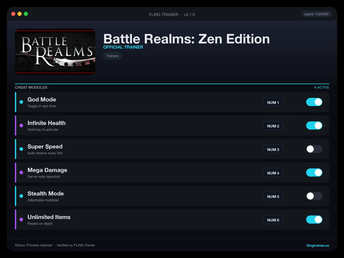 Battle Realms: Zen Edition Trainer interface
