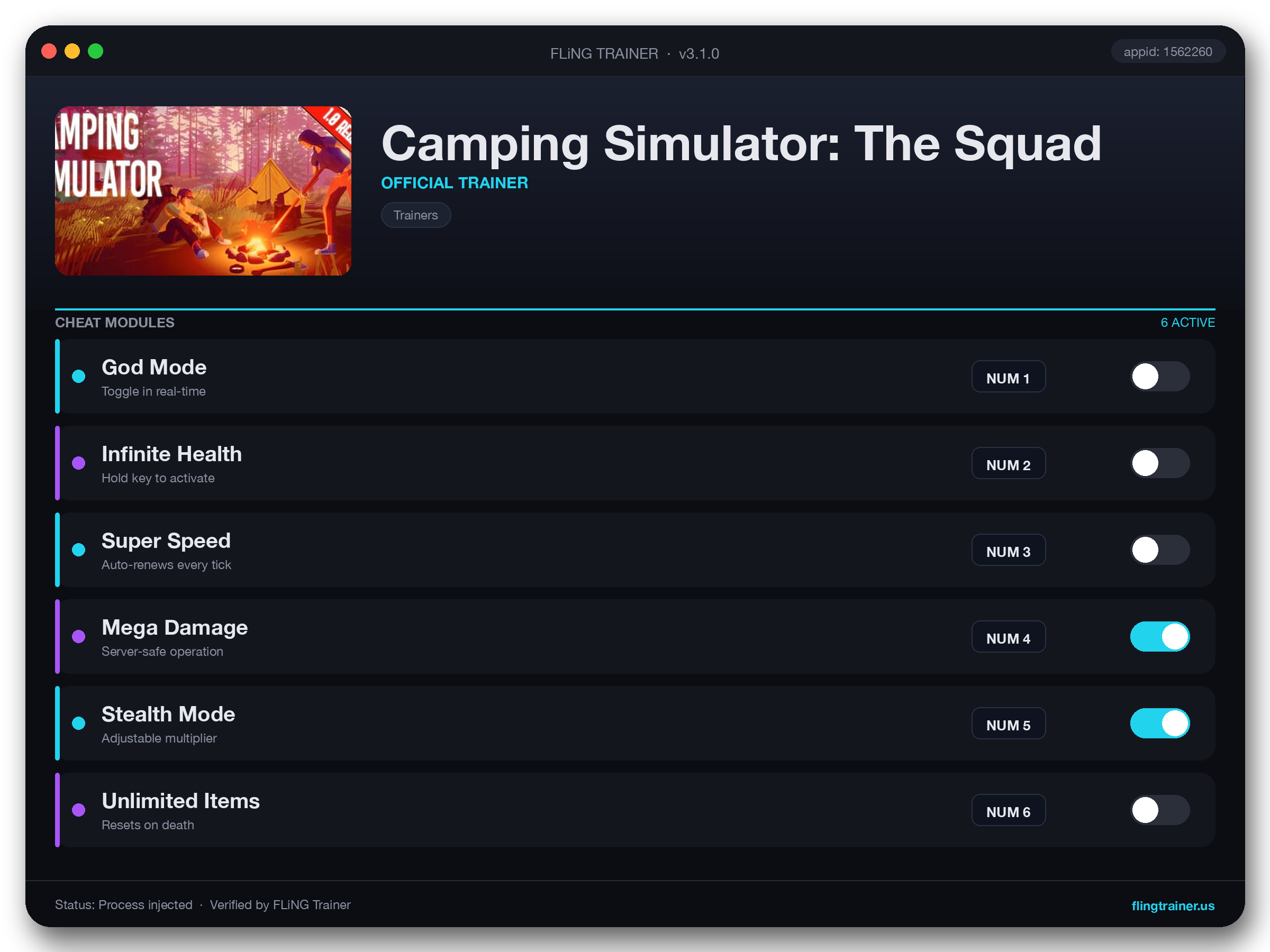 Camping Simulator: The Squad Trainer interface