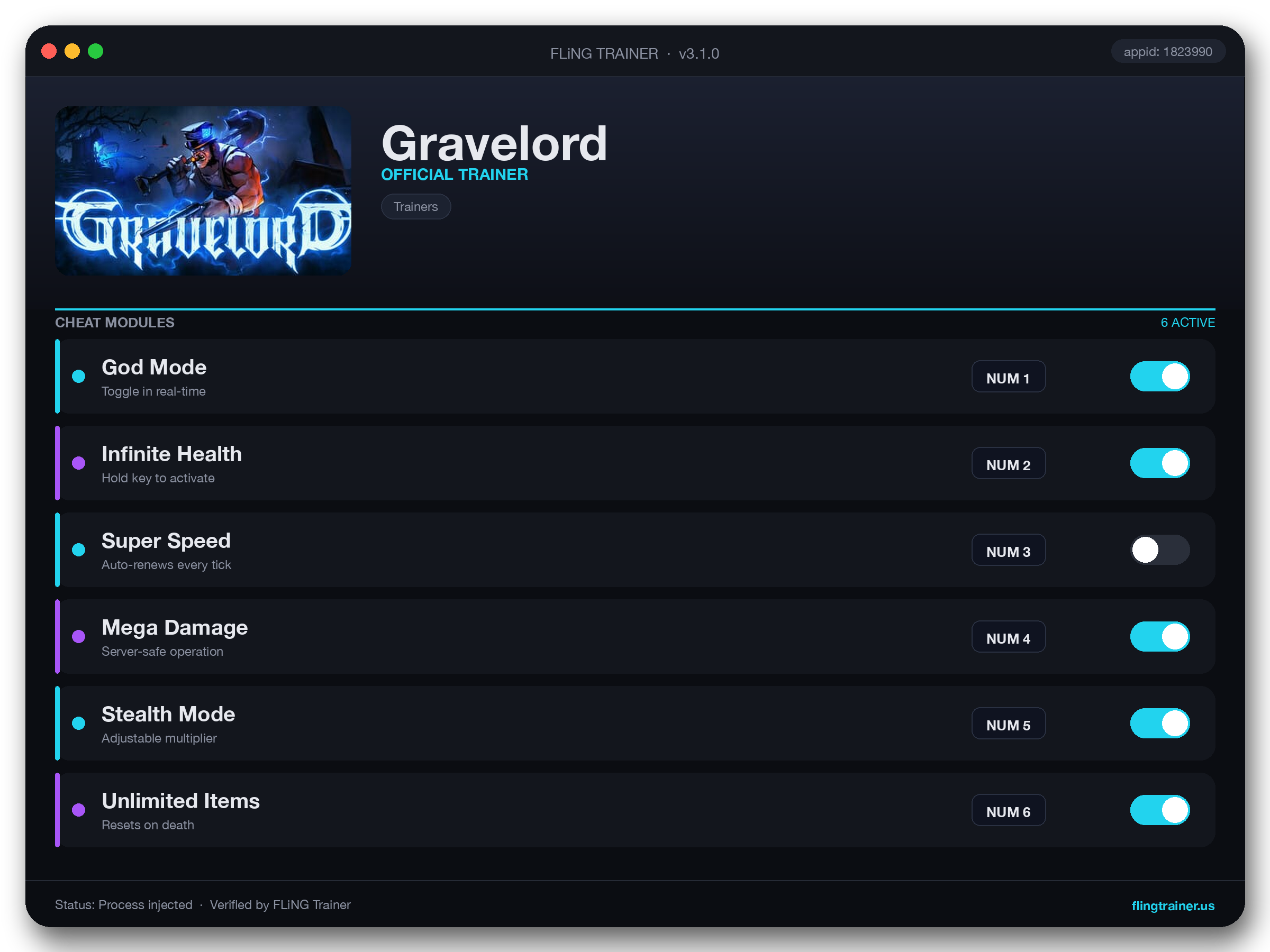 Gravelord Trainer interface