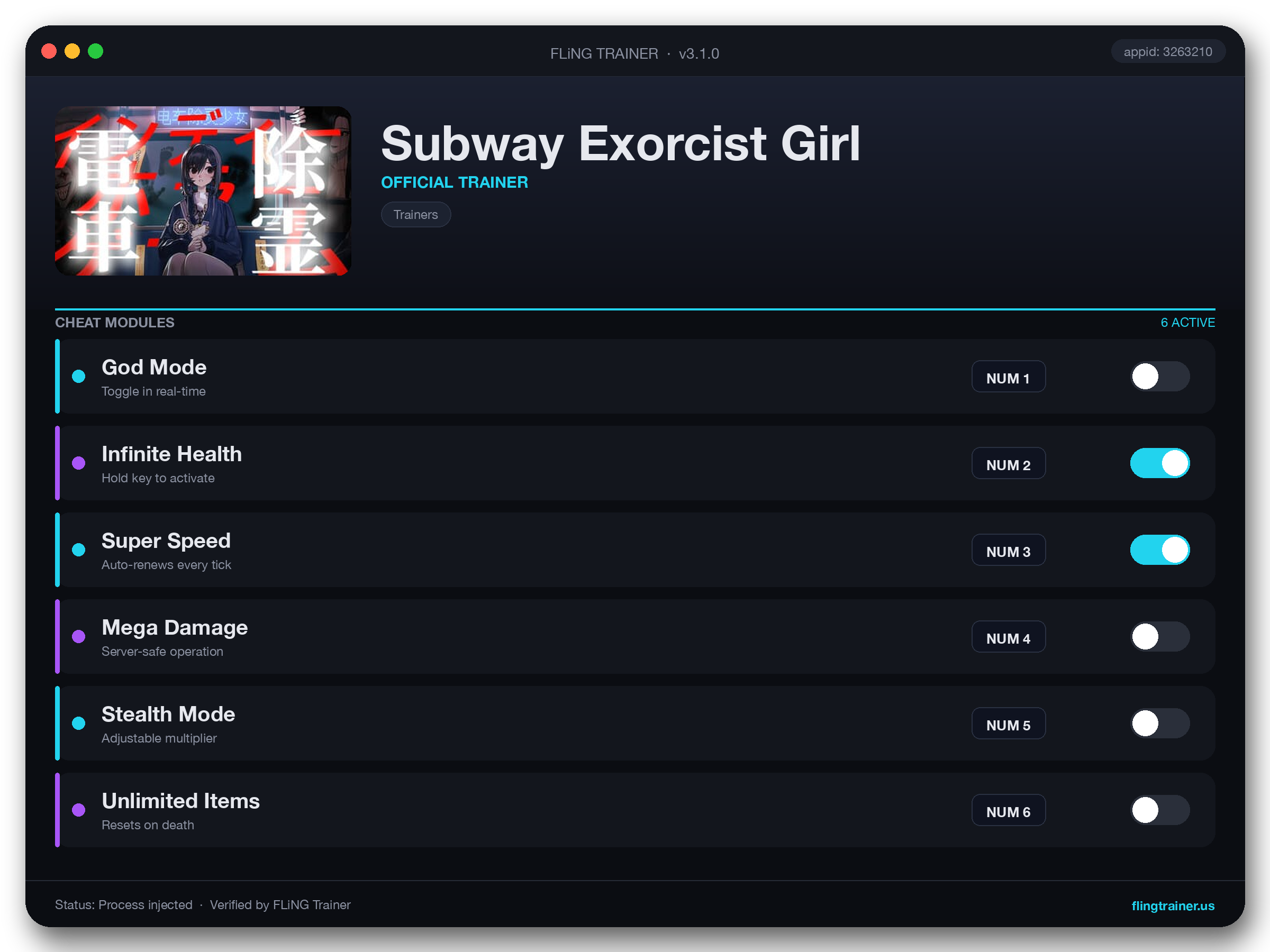 Subway Exorcist Girl Trainer interface