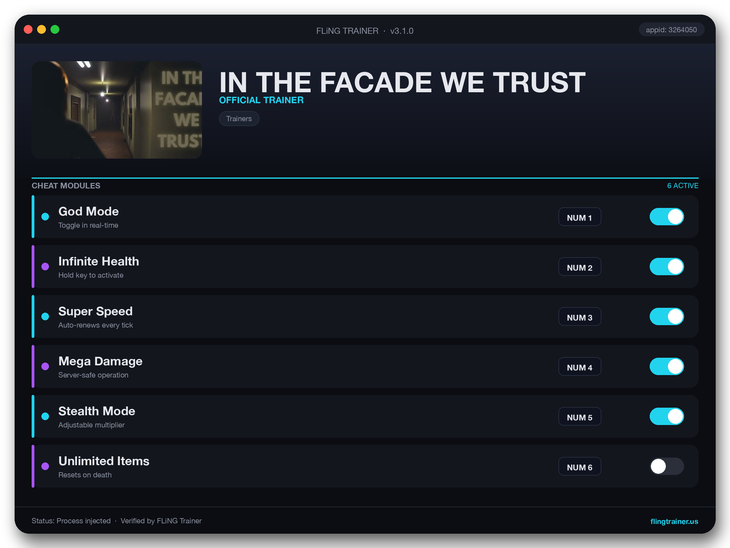 IN THE FACADE WE TRUST Trainer interface