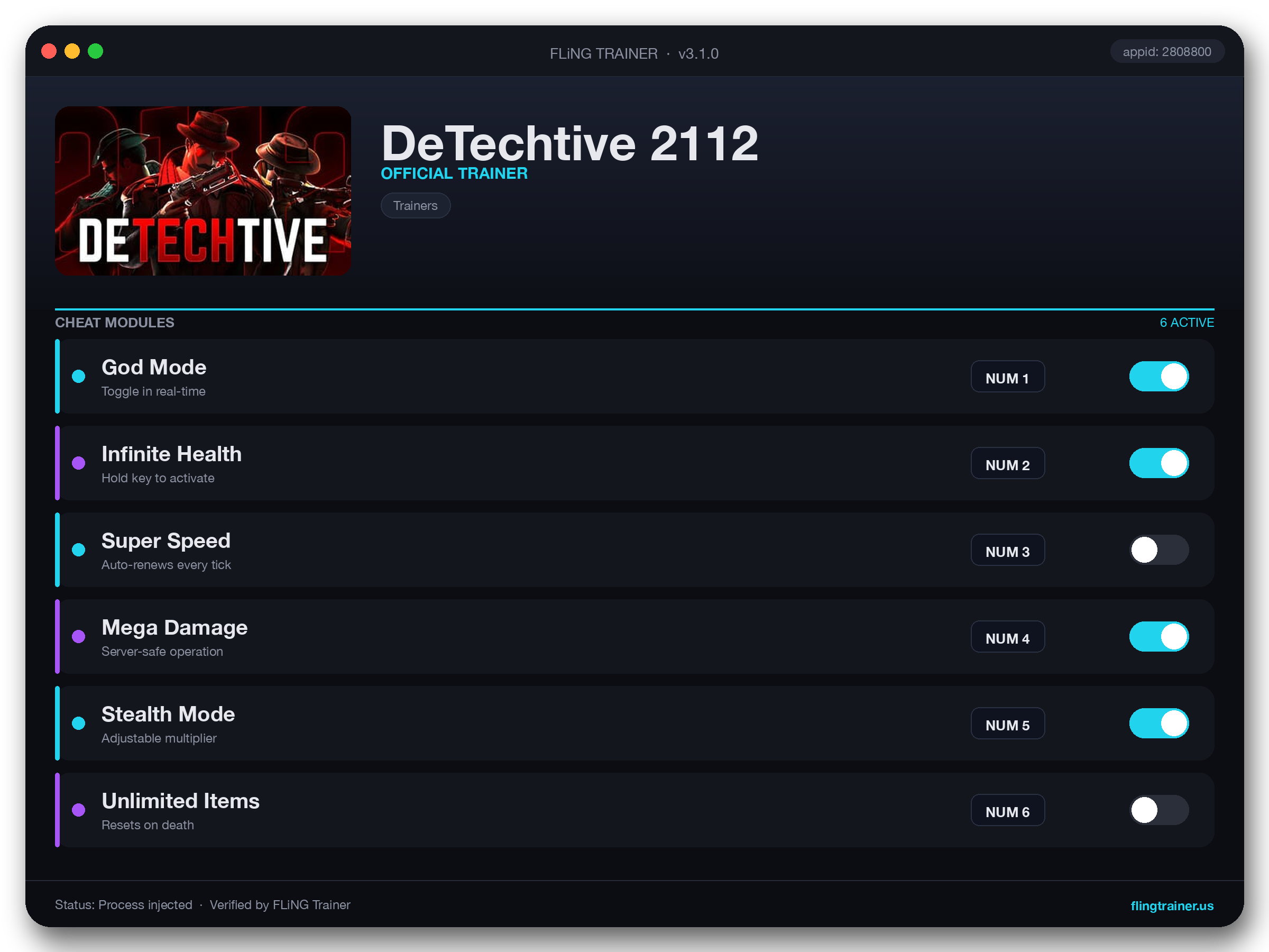 DeTechtive 2112 Trainer interface