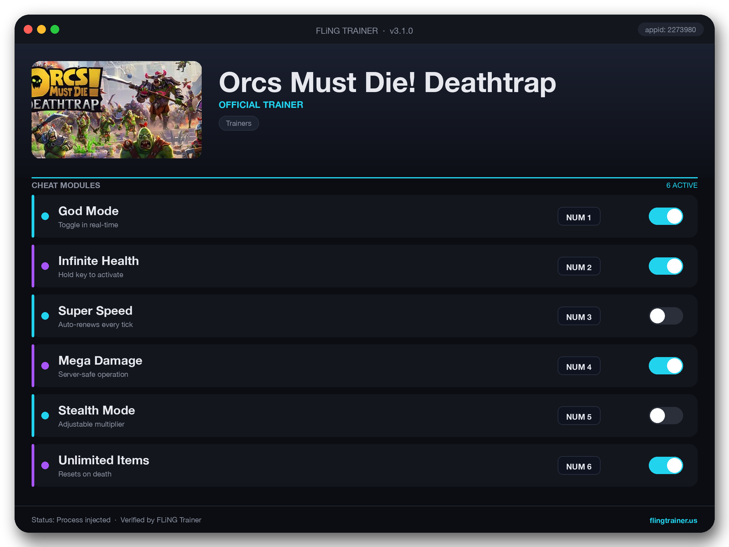 Orcs Must Die! Deathtrap Trainer interface