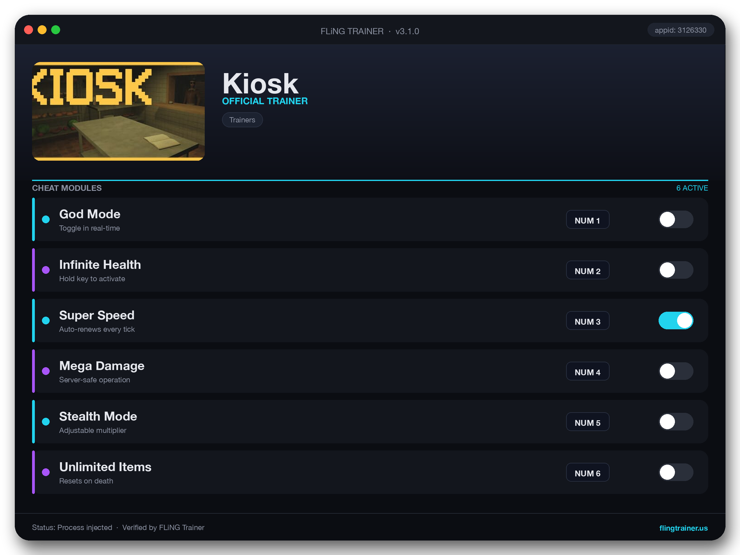 Kiosk Trainer interface