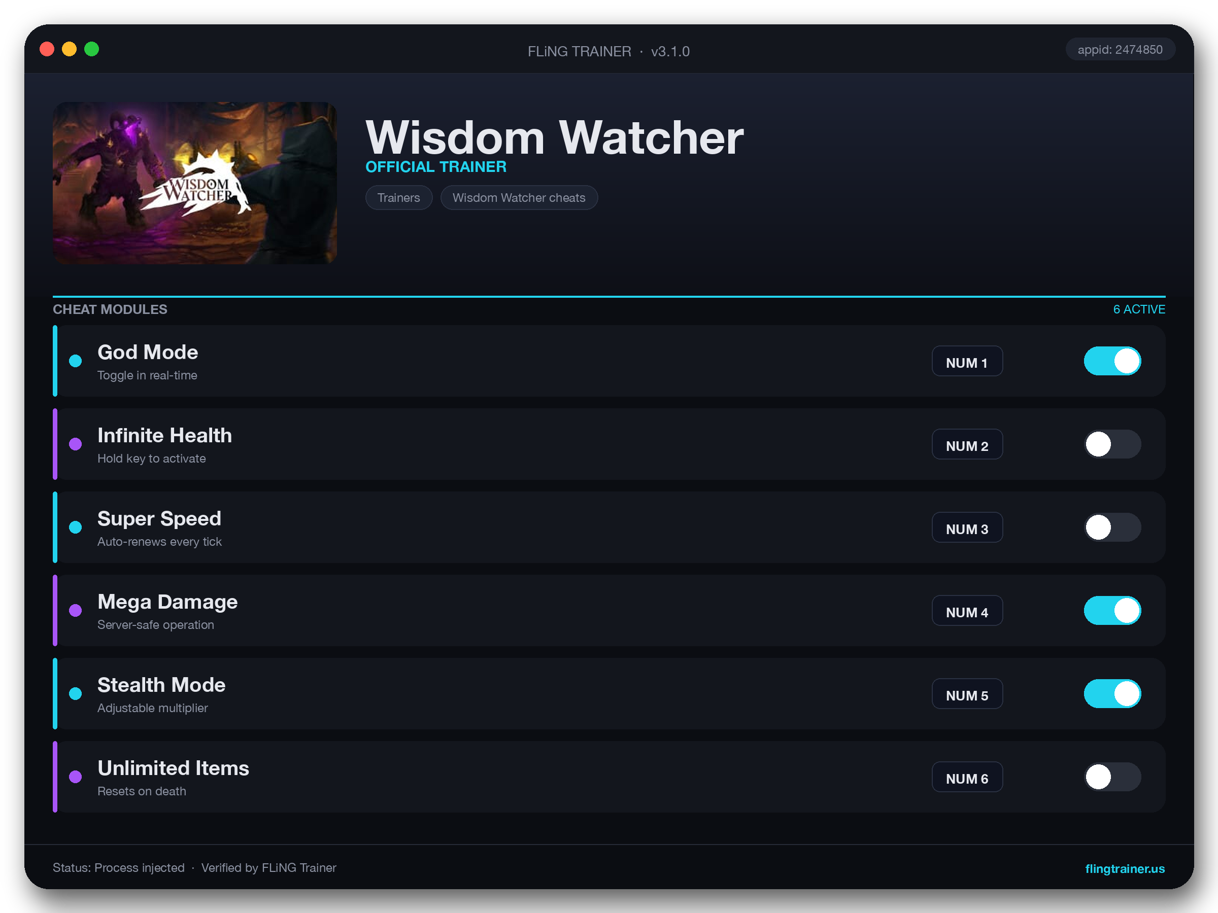 Wisdom Watcher Trainer interface