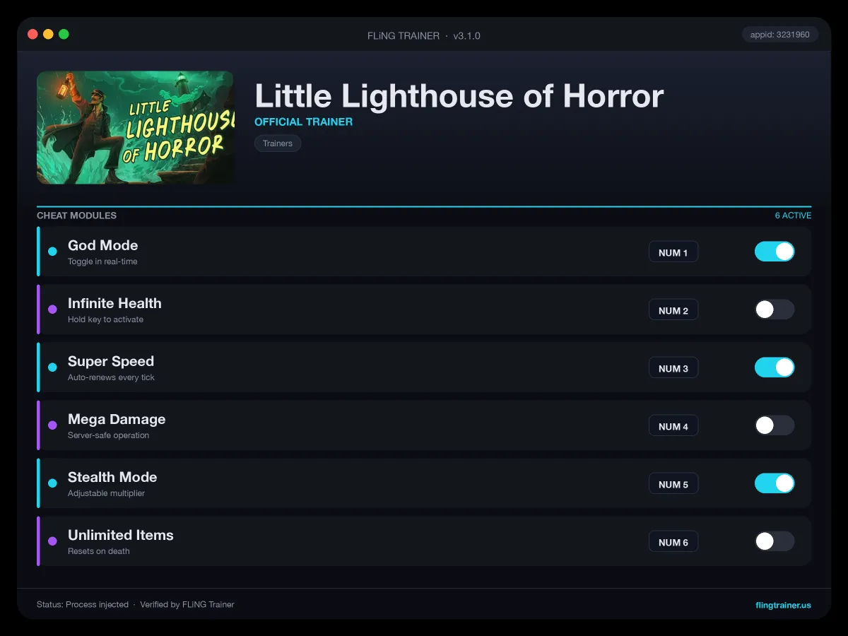 Little Lighthouse of Horror Trainer interface