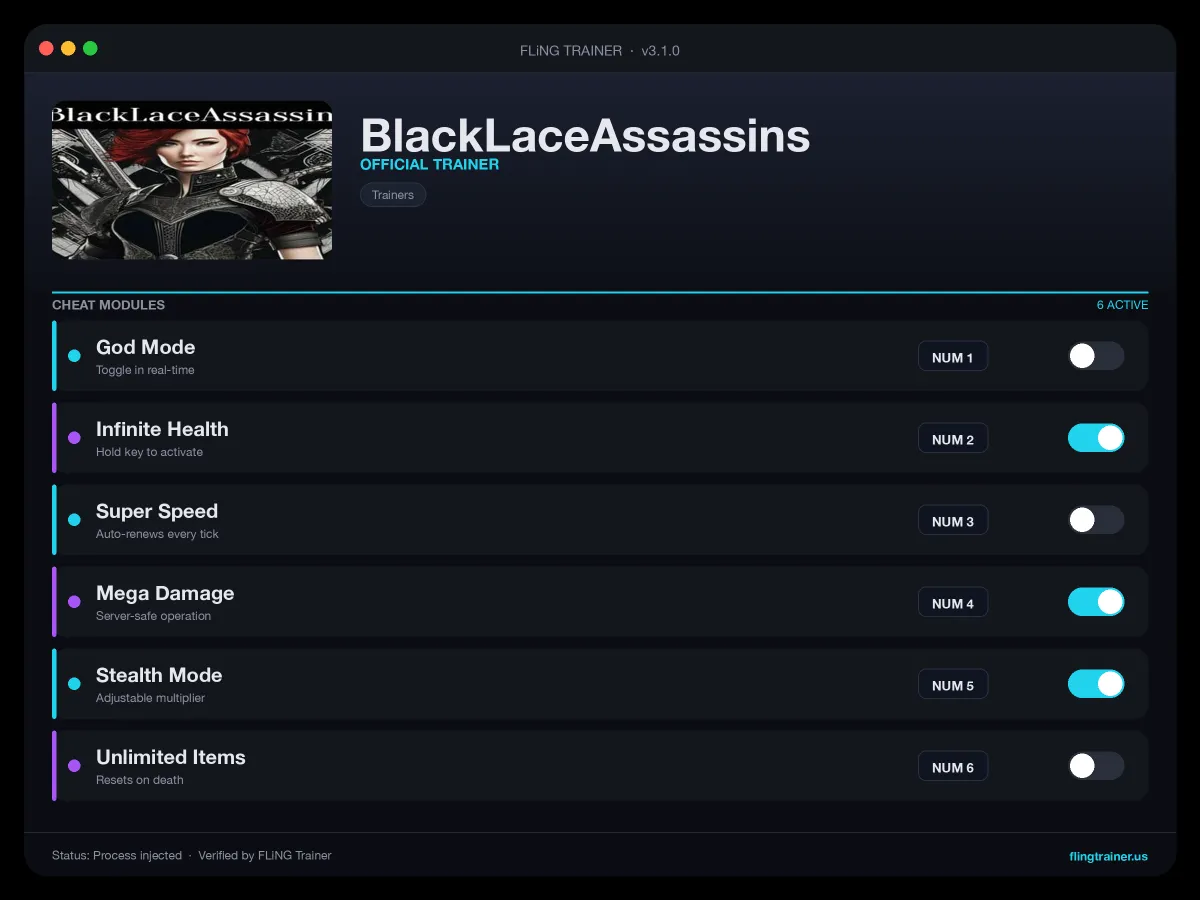 BlackLaceAssassins Trainer interface