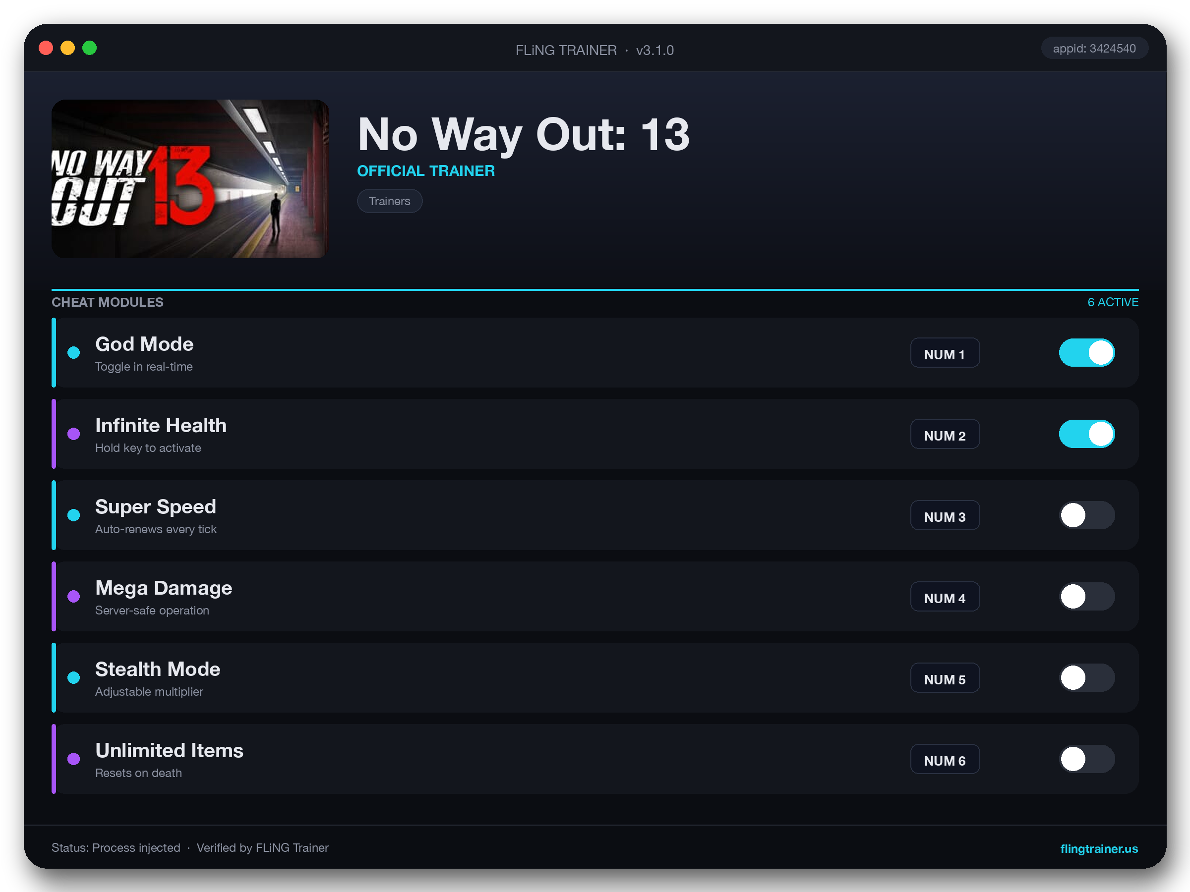 No Way Out: 13 Trainer interface