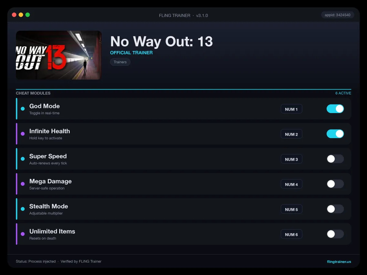 No Way Out: 13 Trainer interface