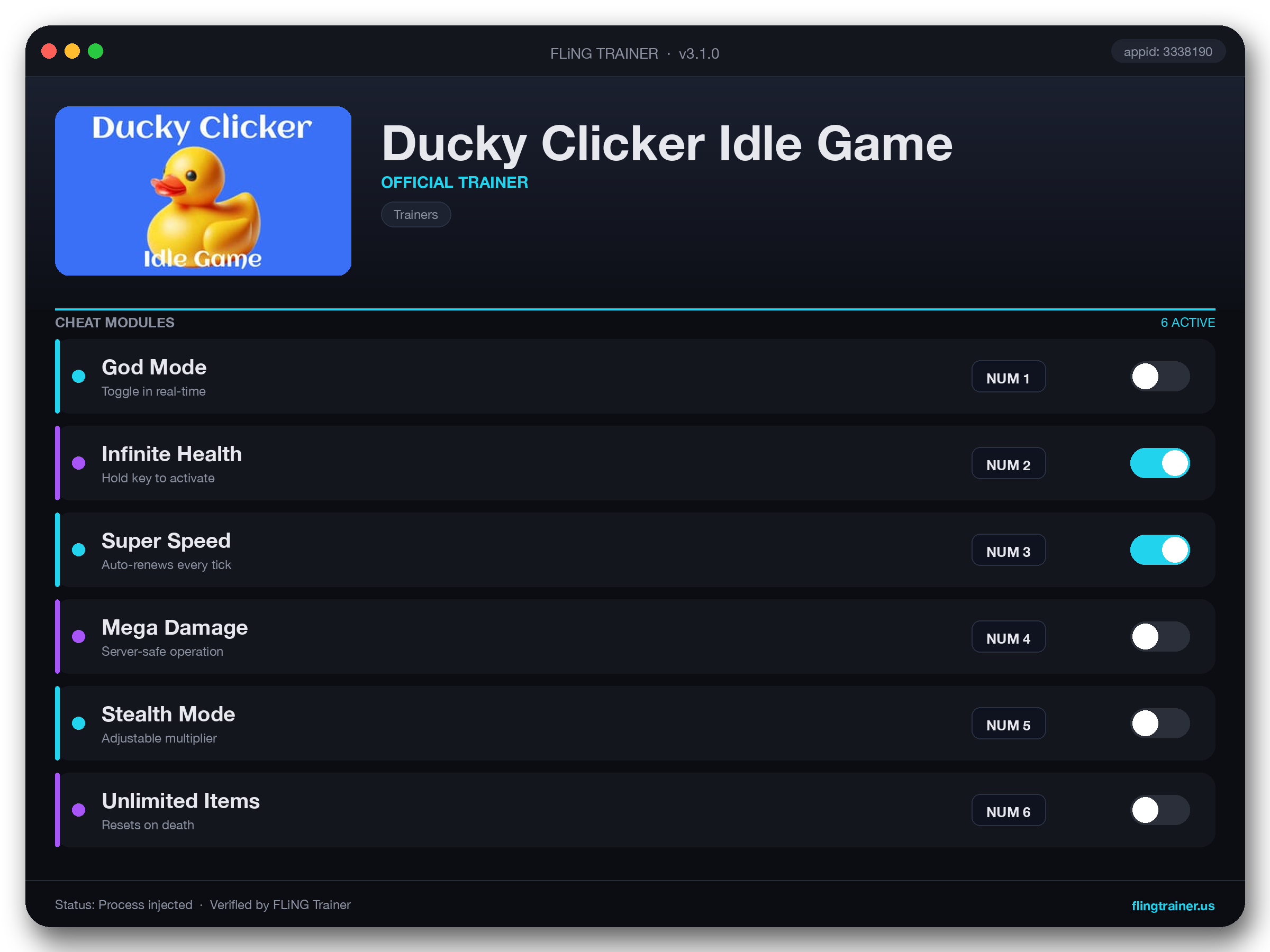 Ducky Clicker Idle Game Trainer interface