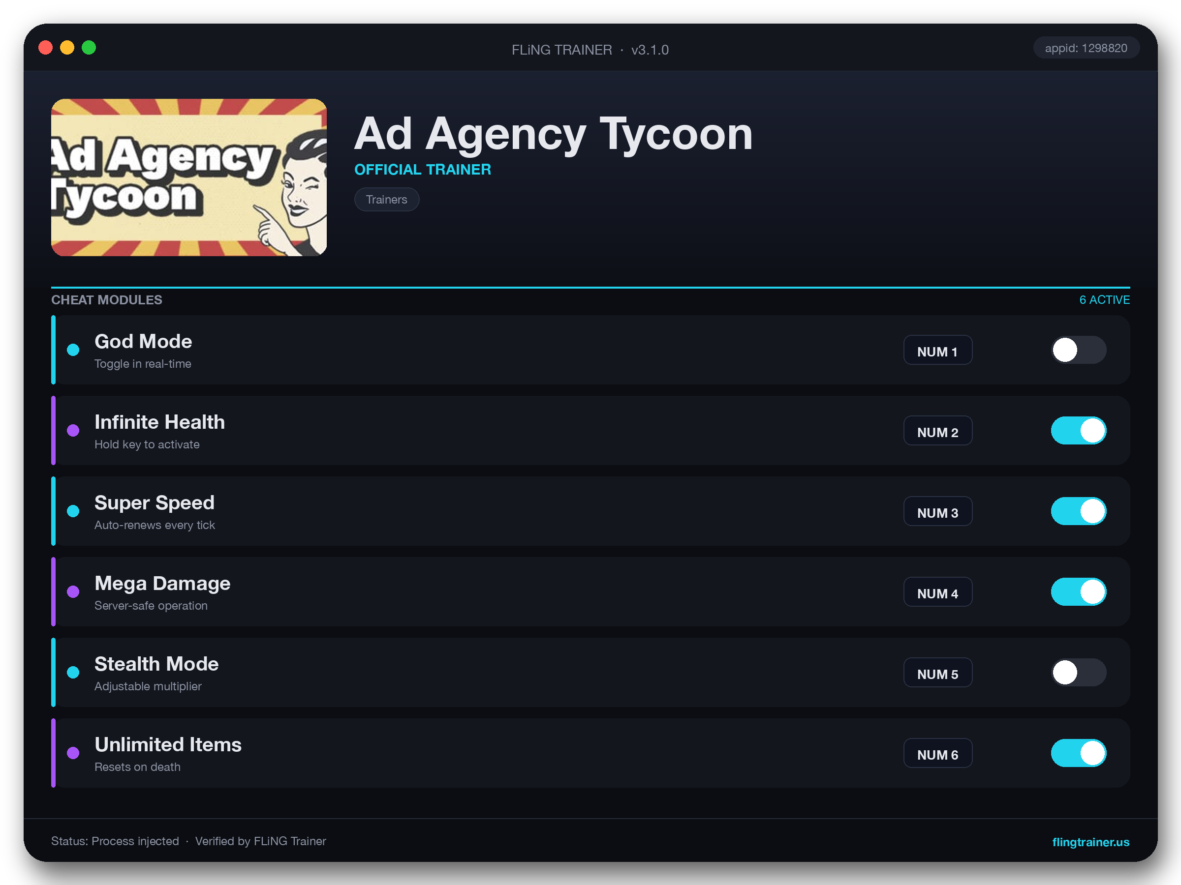 Ad Agency Tycoon Trainer interface