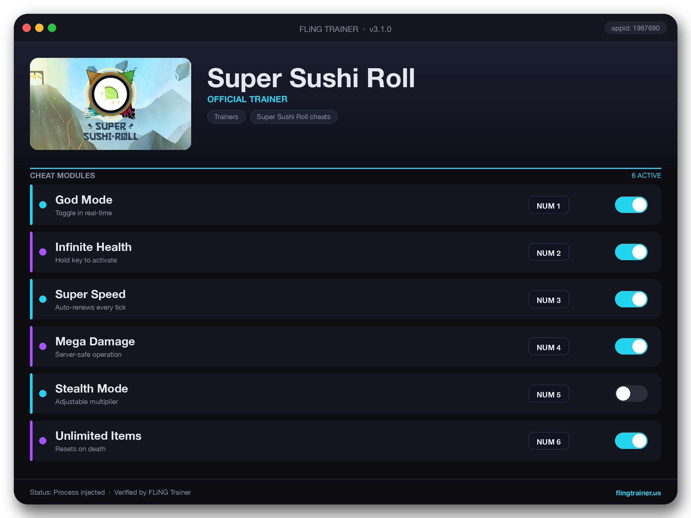 Super Sushi Roll Trainer interface