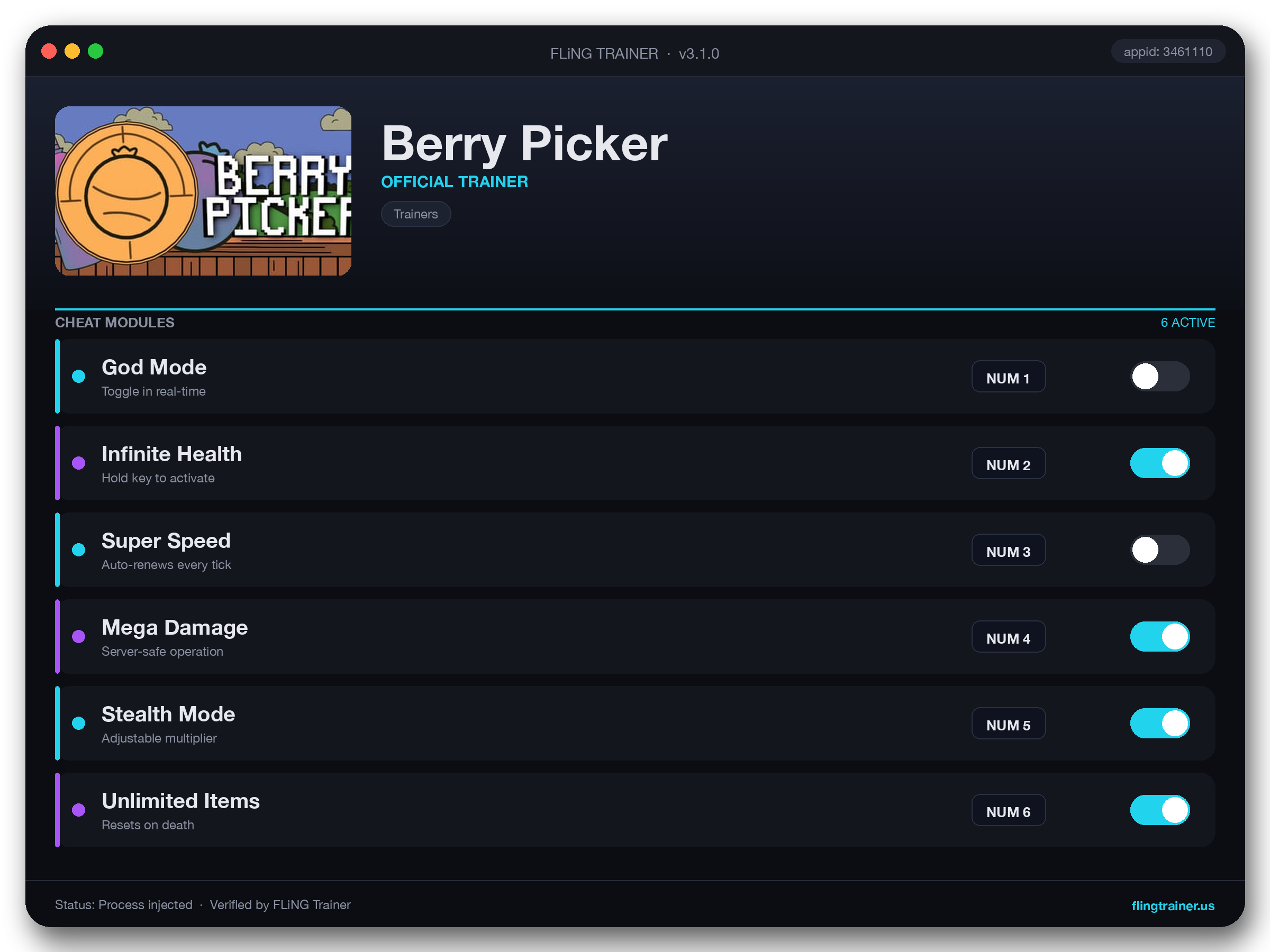 Berry Picker Trainer interface