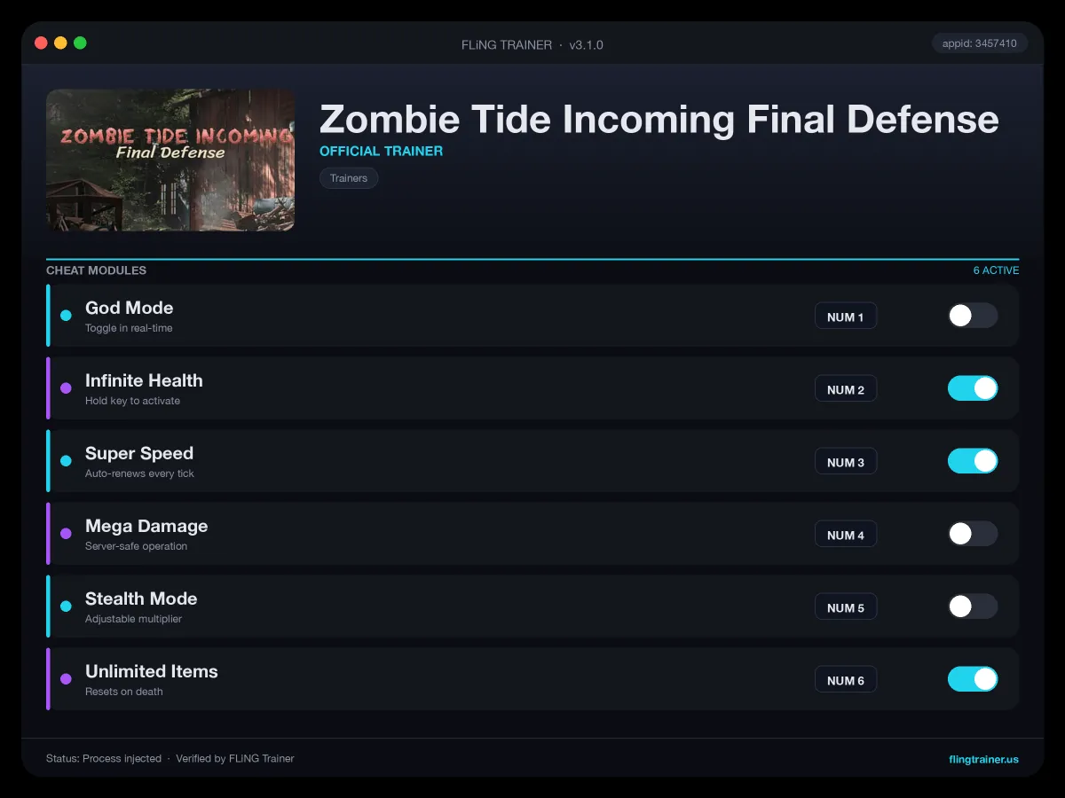 Zombie Tide Incoming Final Defense Trainer interface