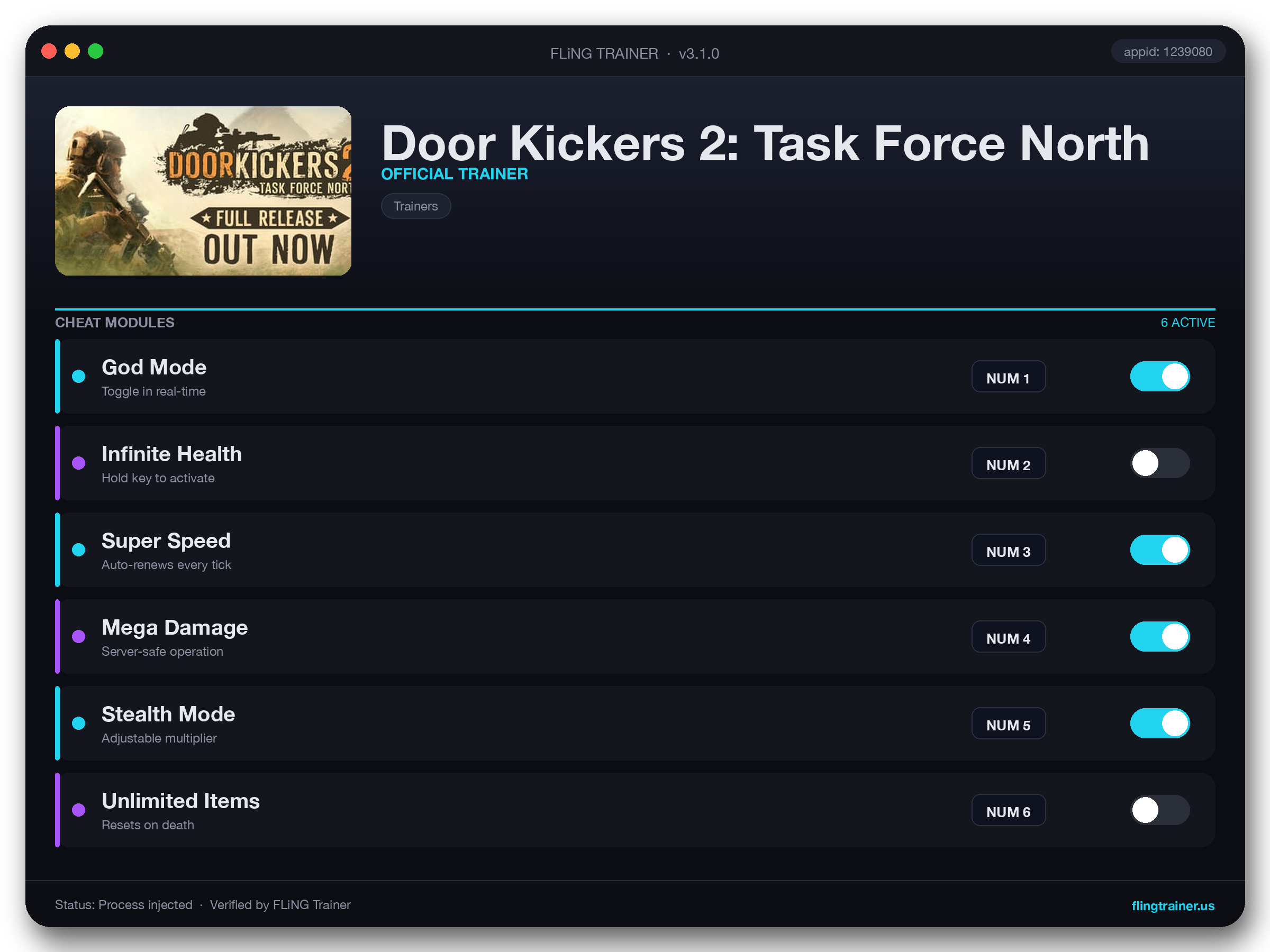 Door Kickers 2: Task Force North Trainer interface