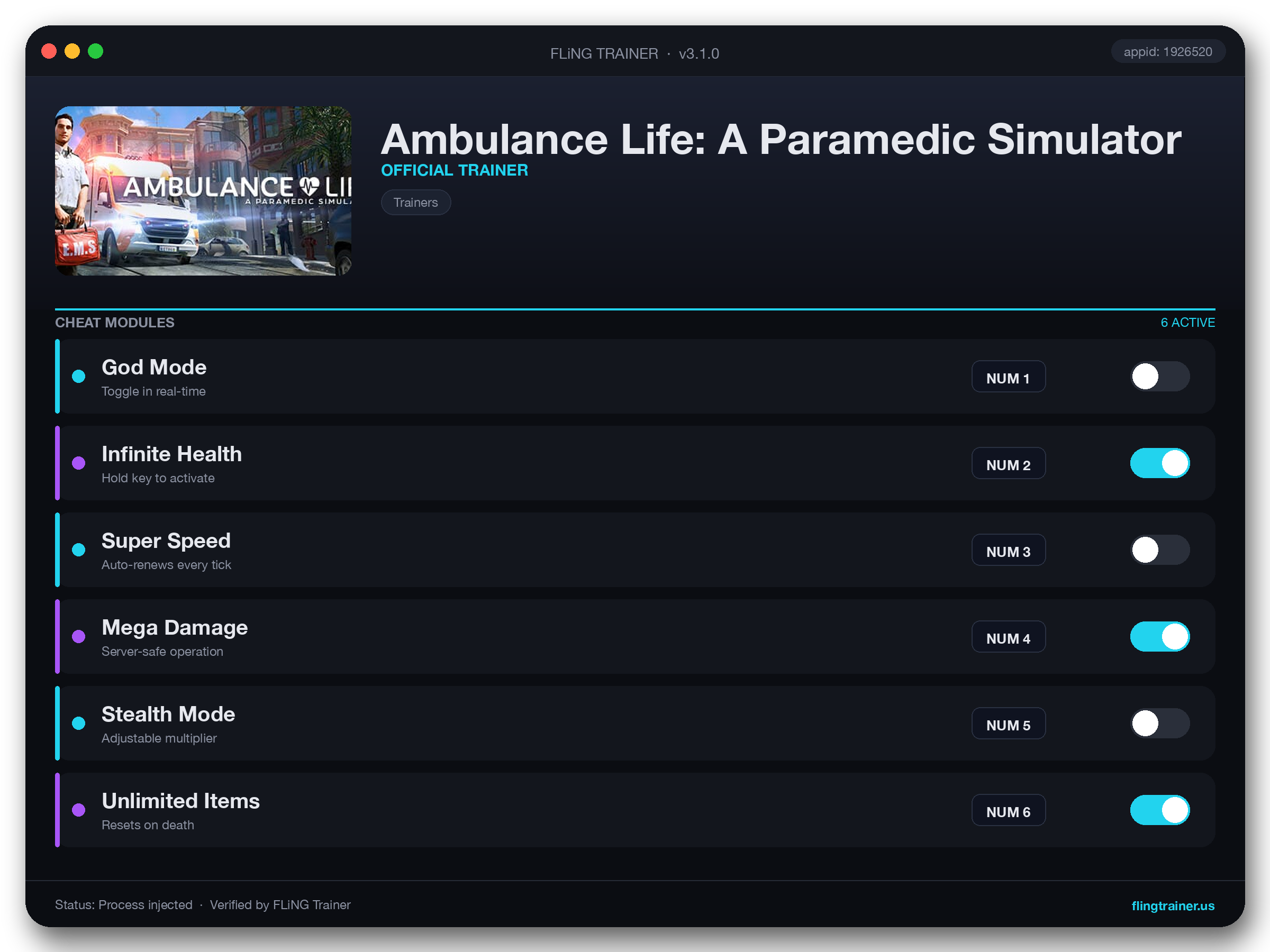 Ambulance Life: A Paramedic Simulator Trainer interface