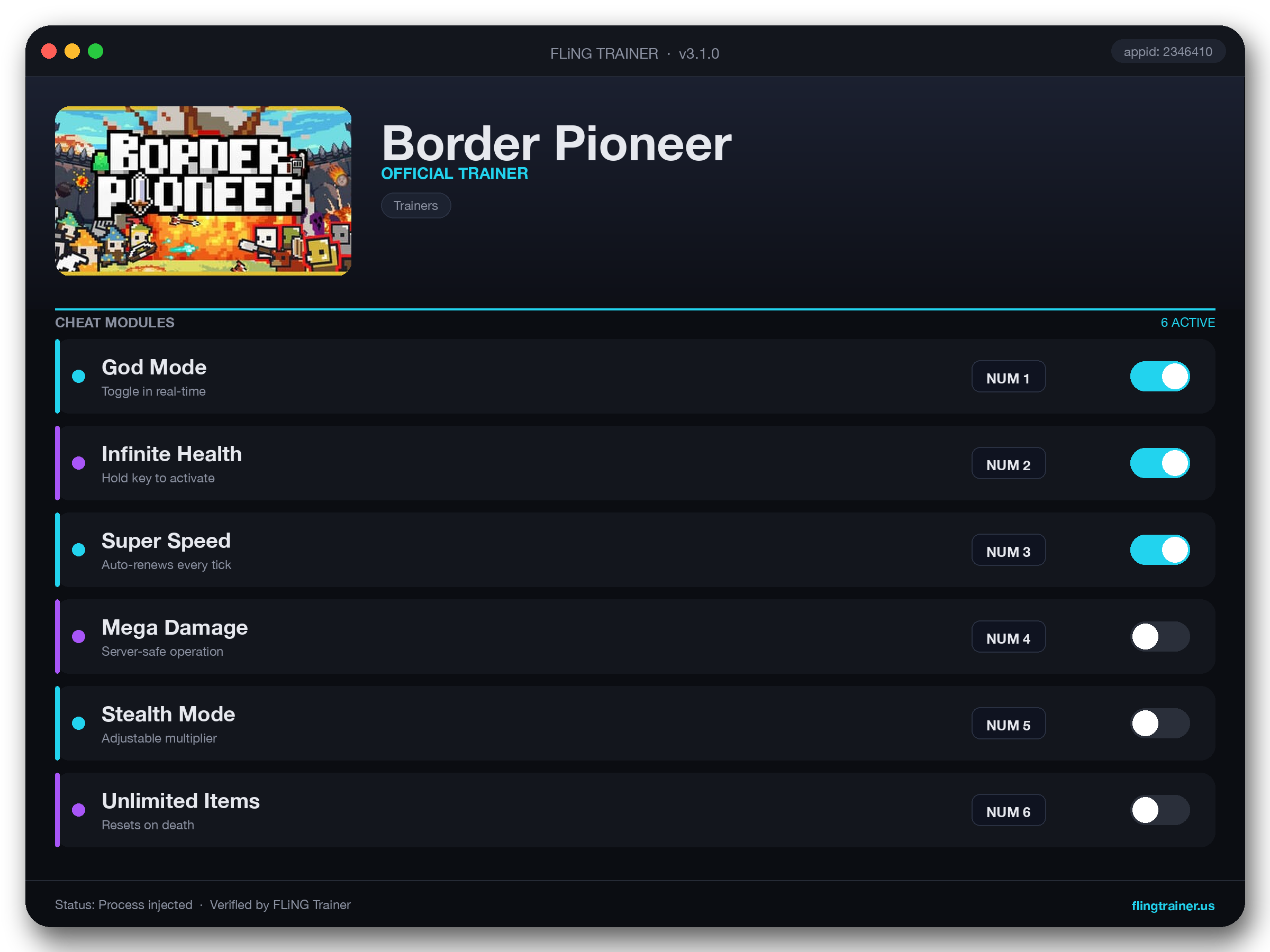 Border Pioneer Trainer interface