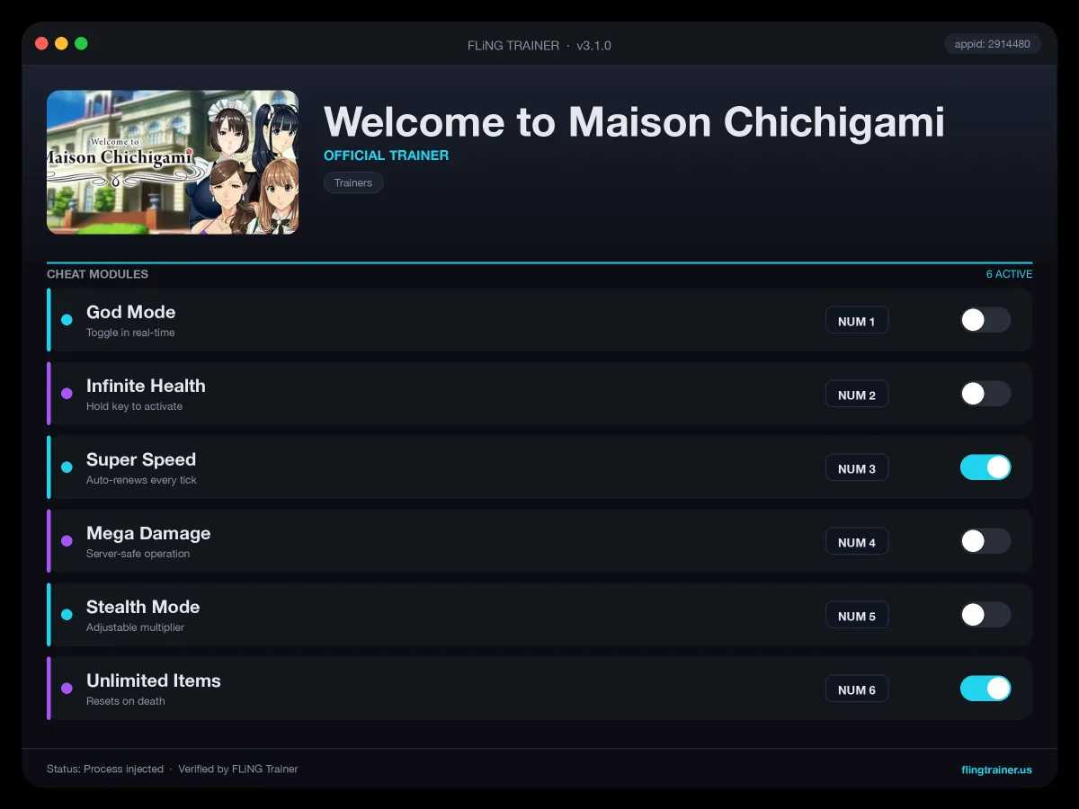 Welcome to Maison Chichigami Trainer interface