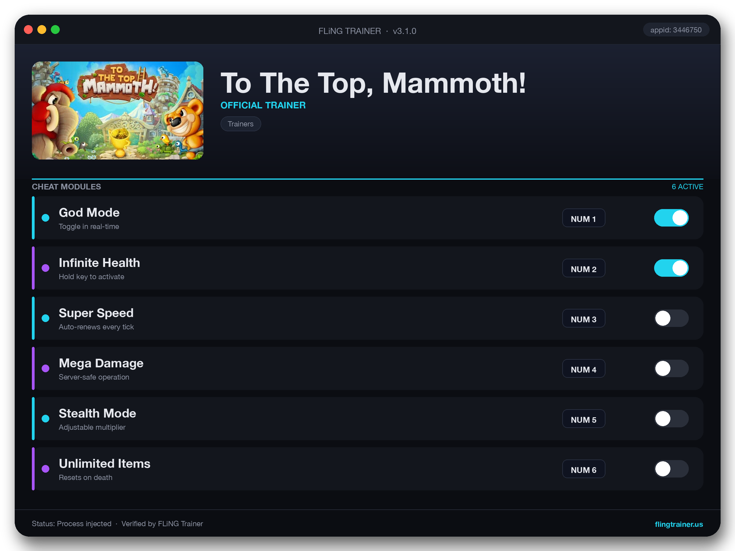 To The Top, Mammoth! Trainer interface