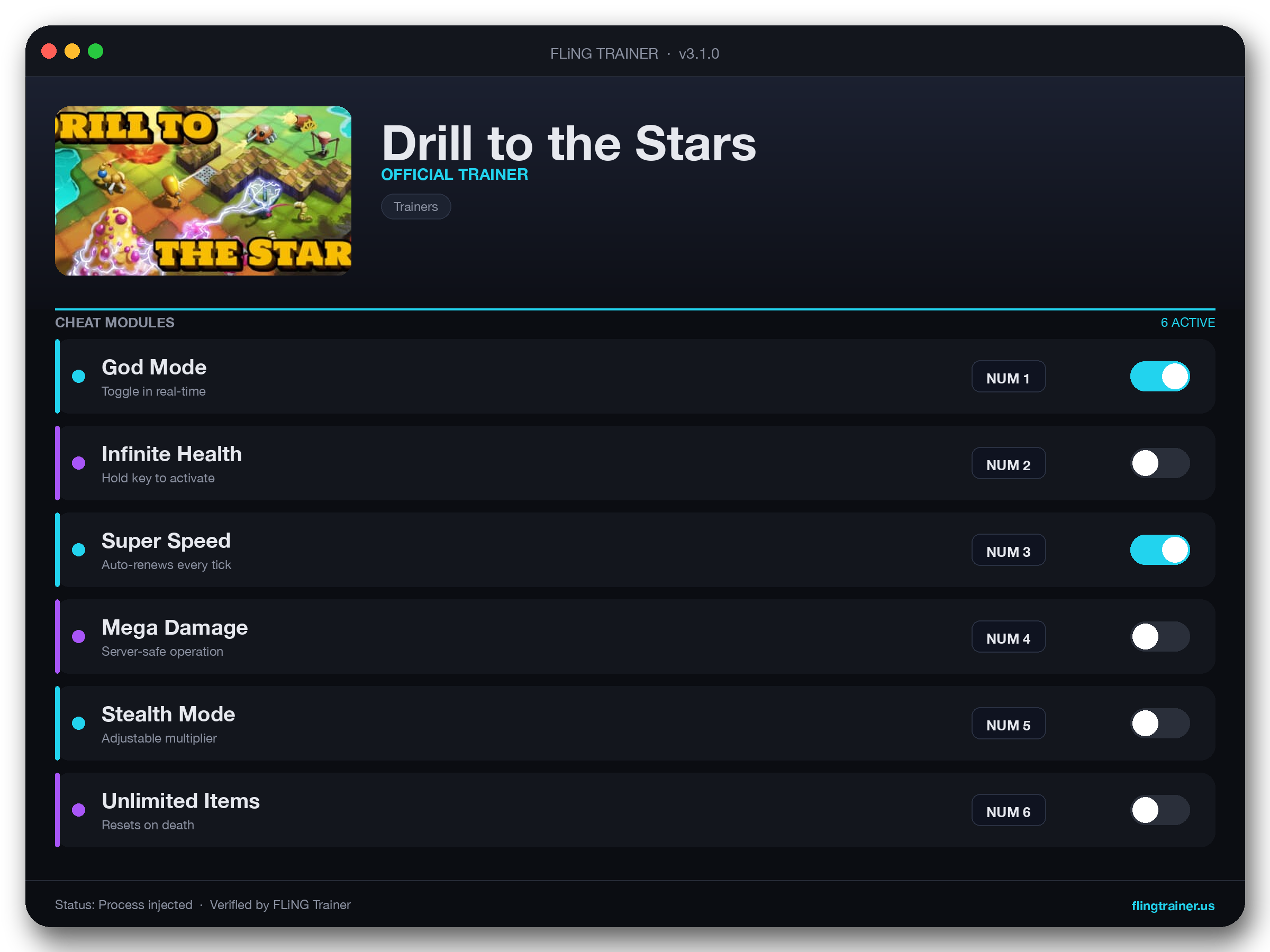 Drill to the Stars Trainer interface