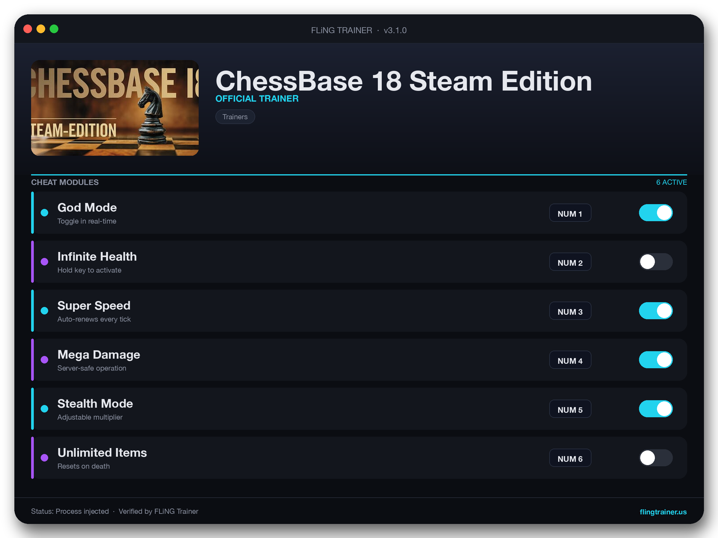 ChessBase 18 Steam Edition Trainer interface