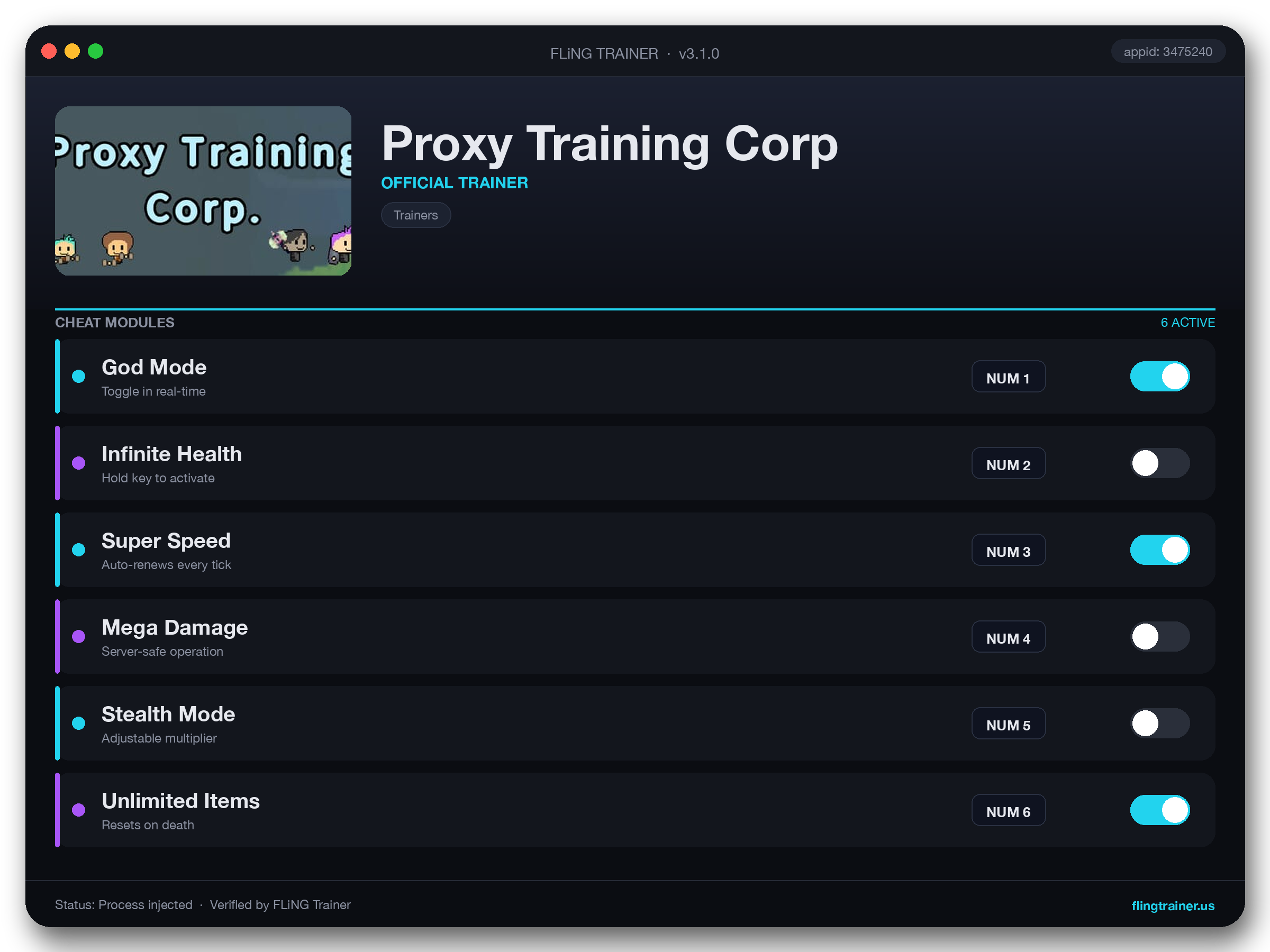 Proxy Training Corp Trainer interface