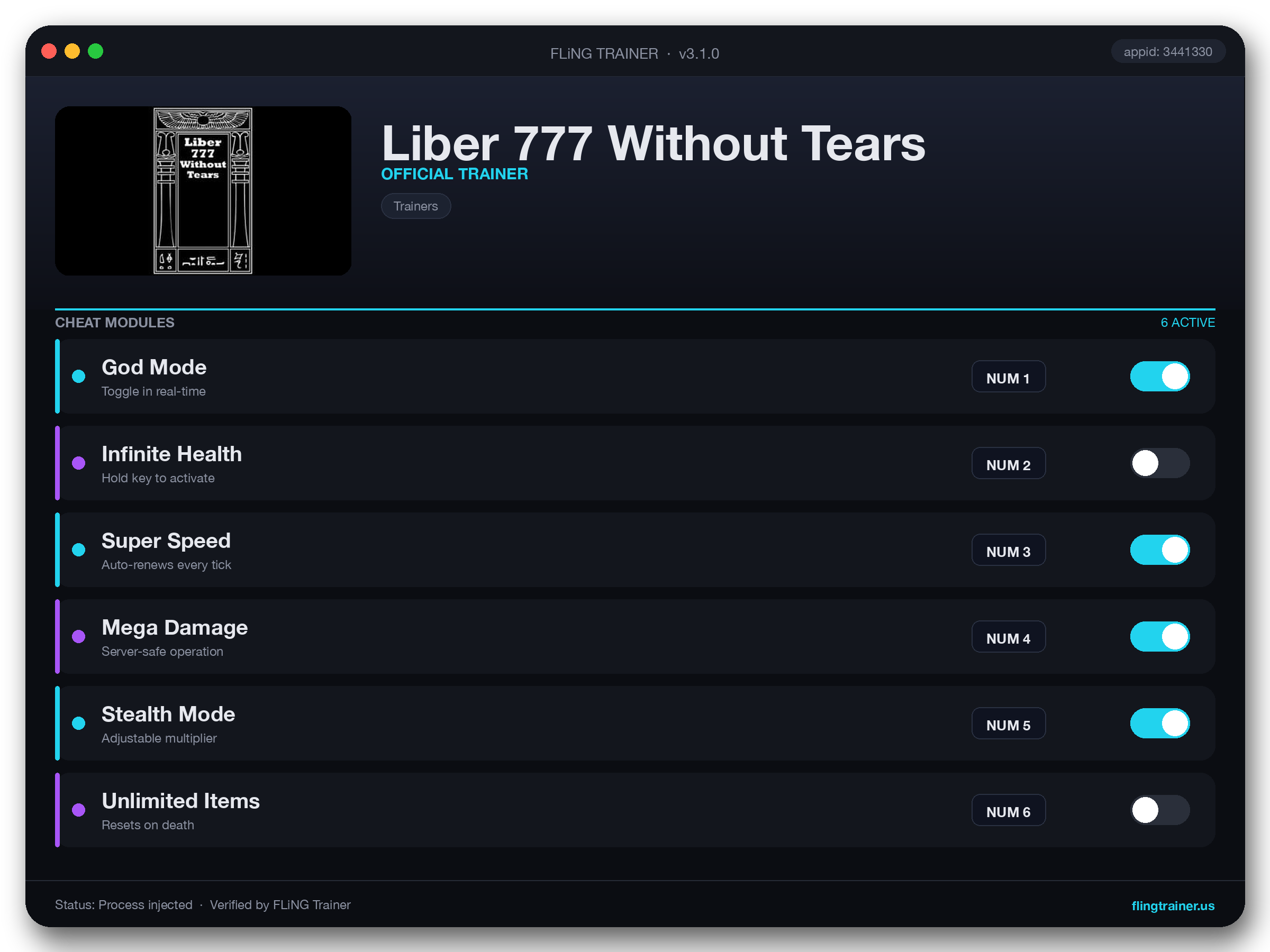 Liber 777 Without Tears Trainer interface