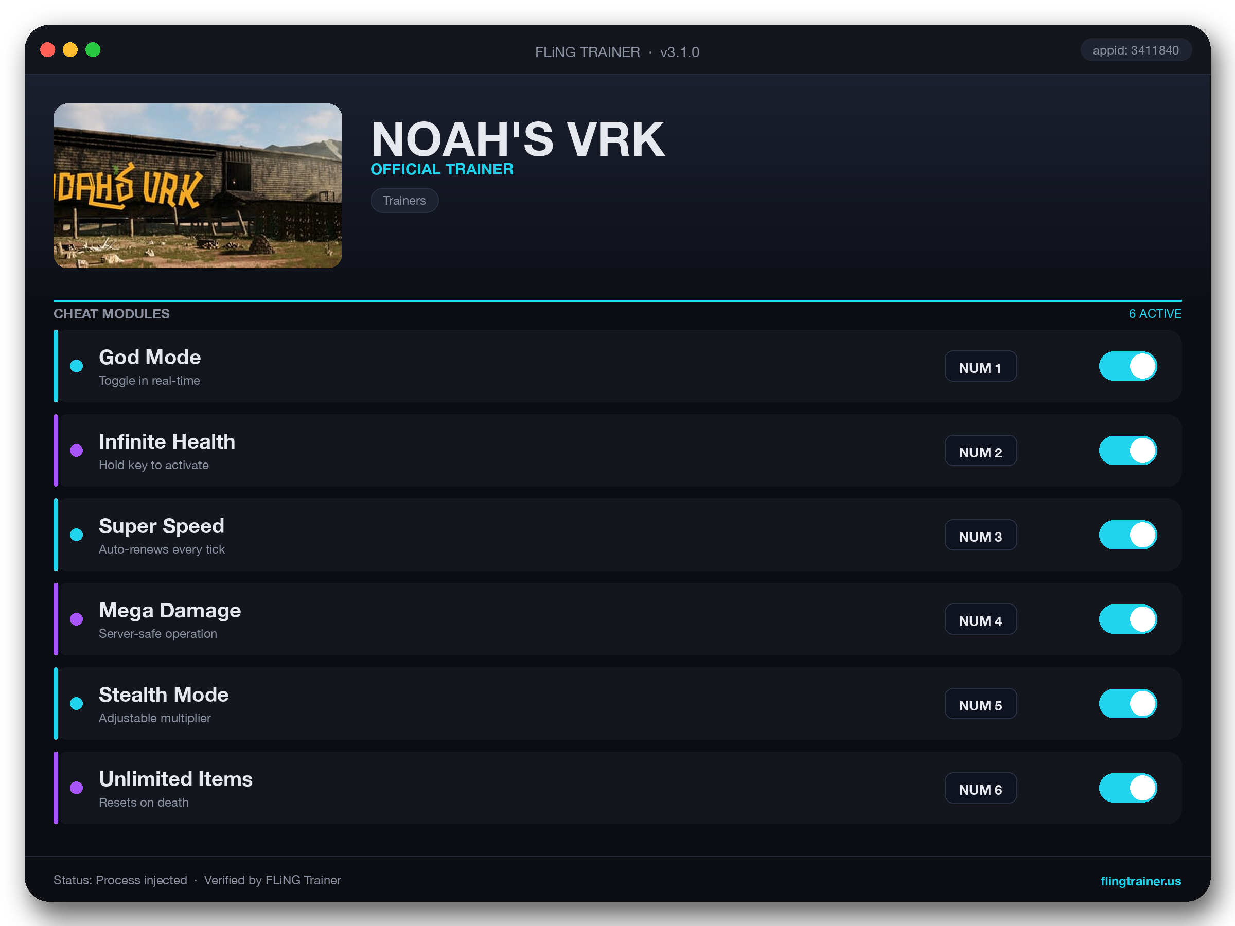 NOAH'S VRK Trainer interface