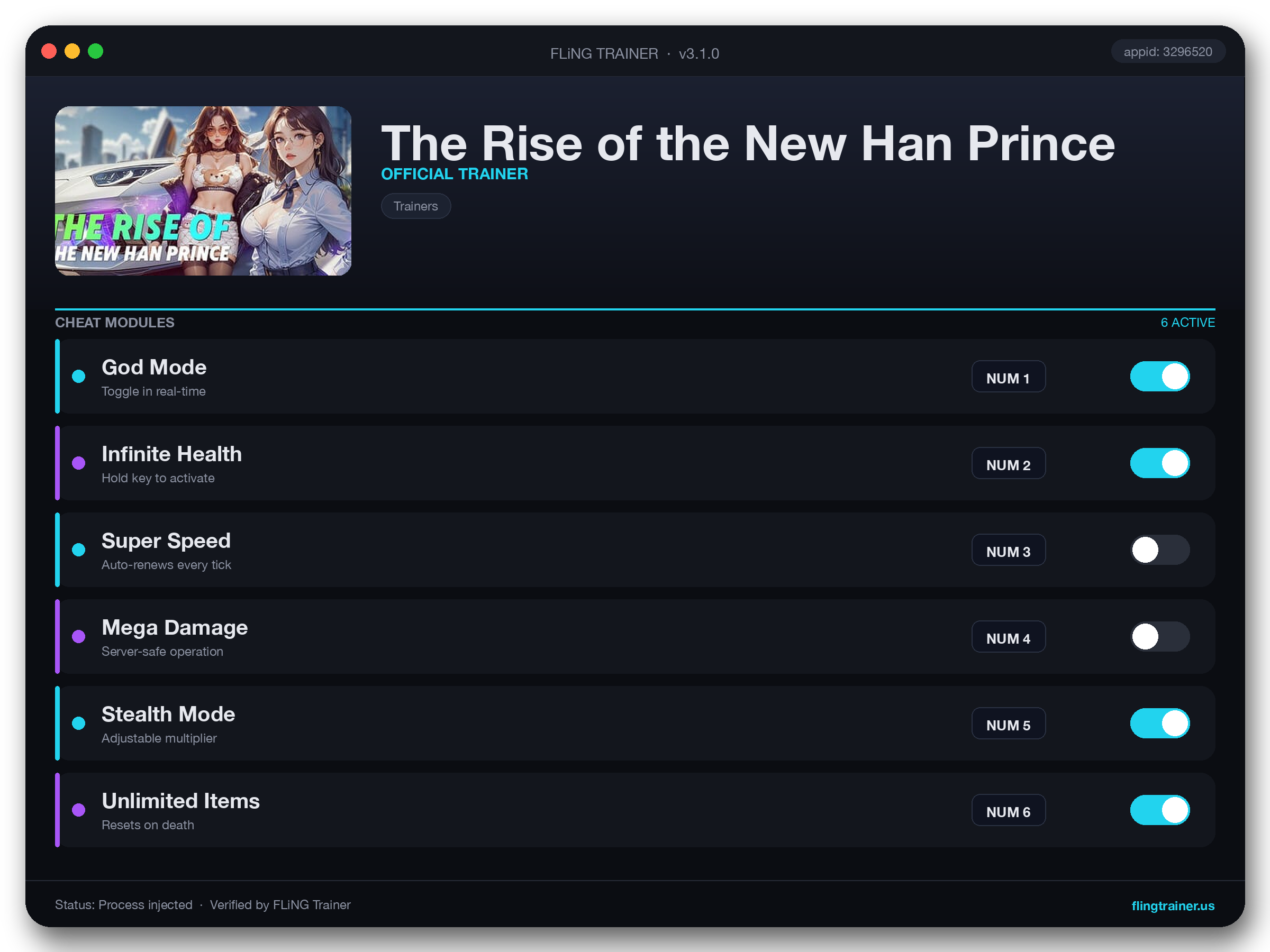 The Rise of the New Han Prince Trainer interface