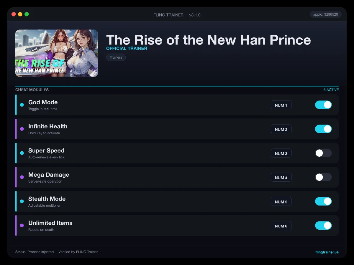 The Rise of the New Han Prince Trainer interface