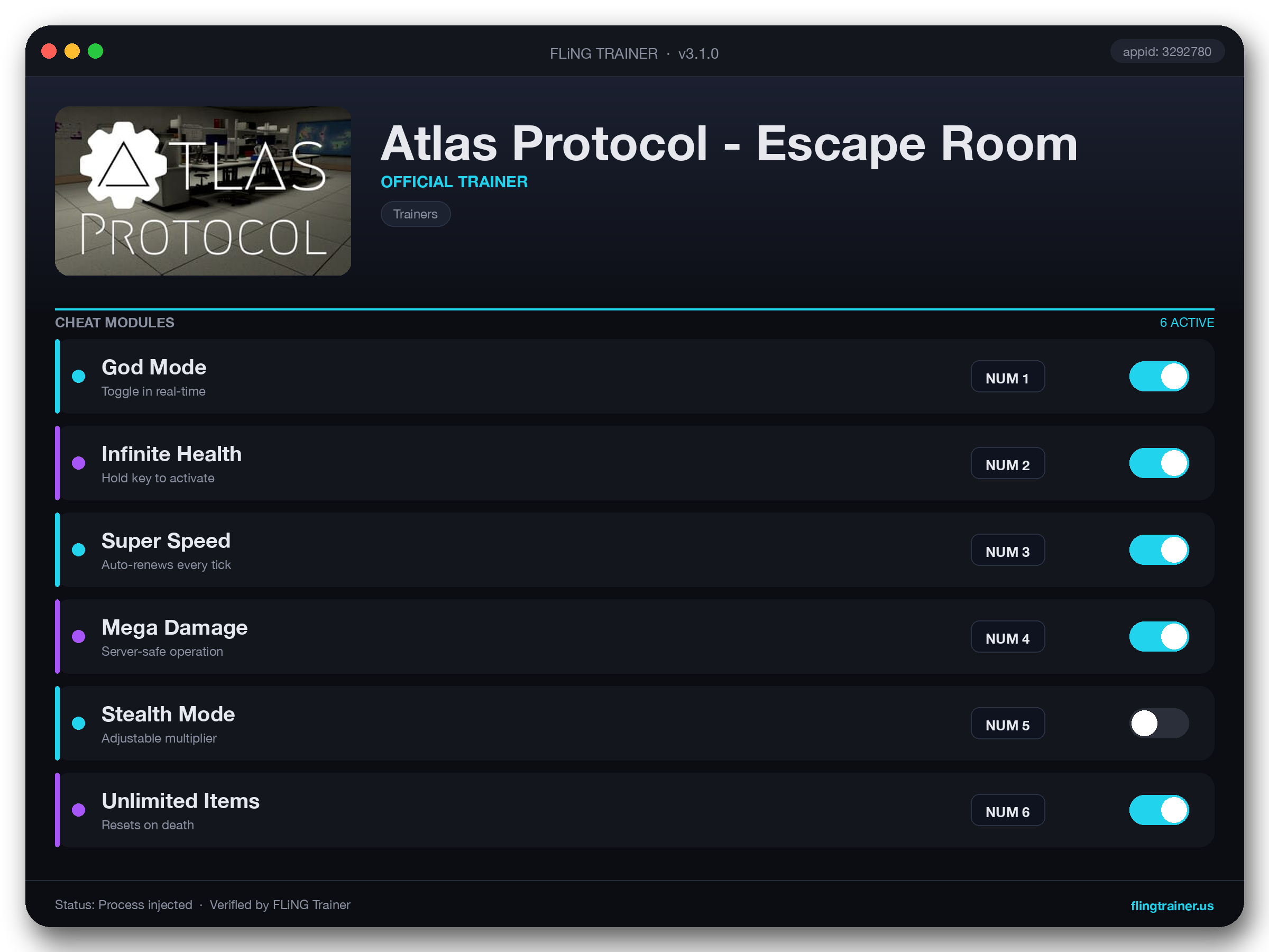 Atlas Protocol - Escape Room Trainer interface