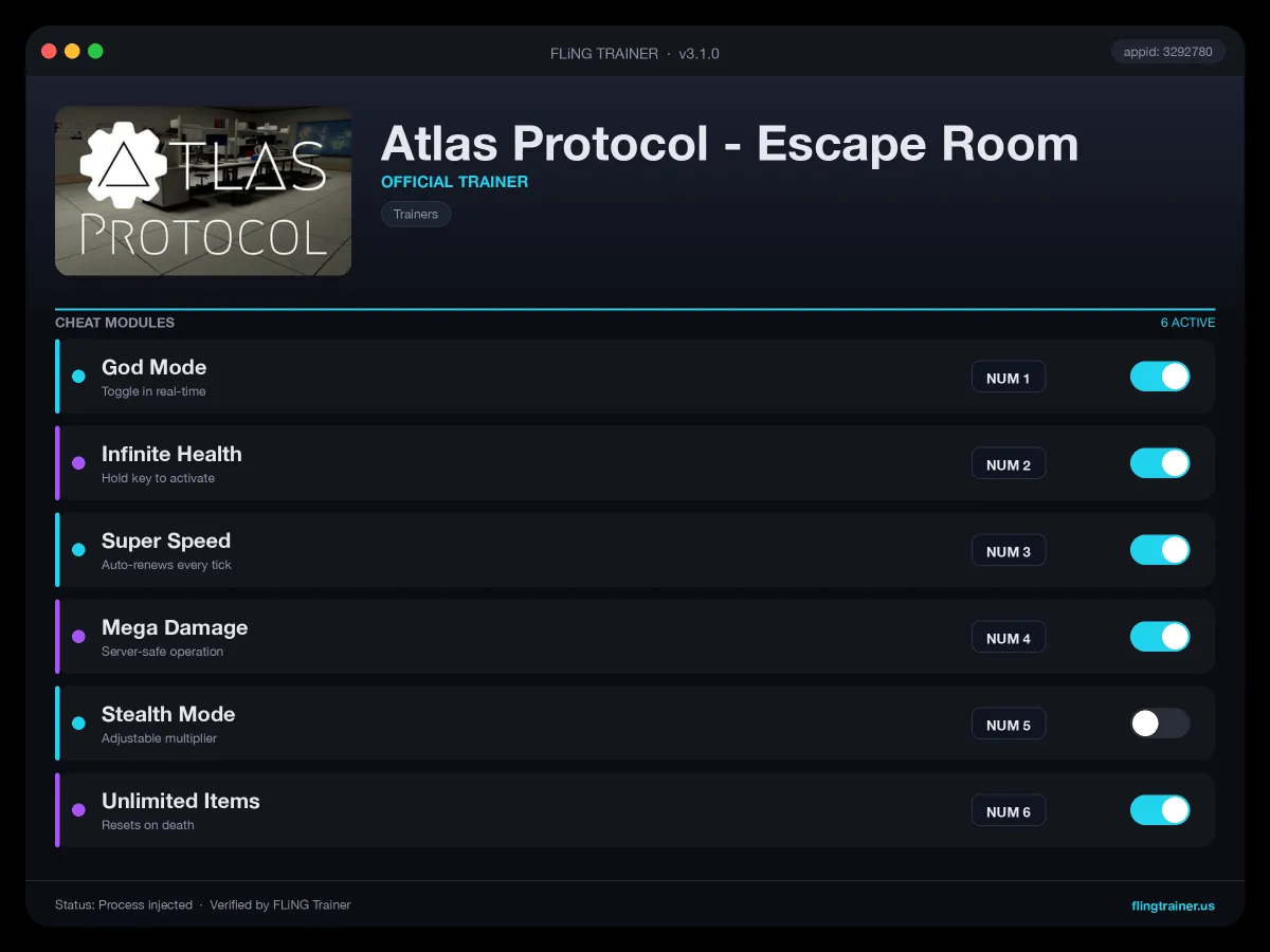 Atlas Protocol - Escape Room Trainer interface